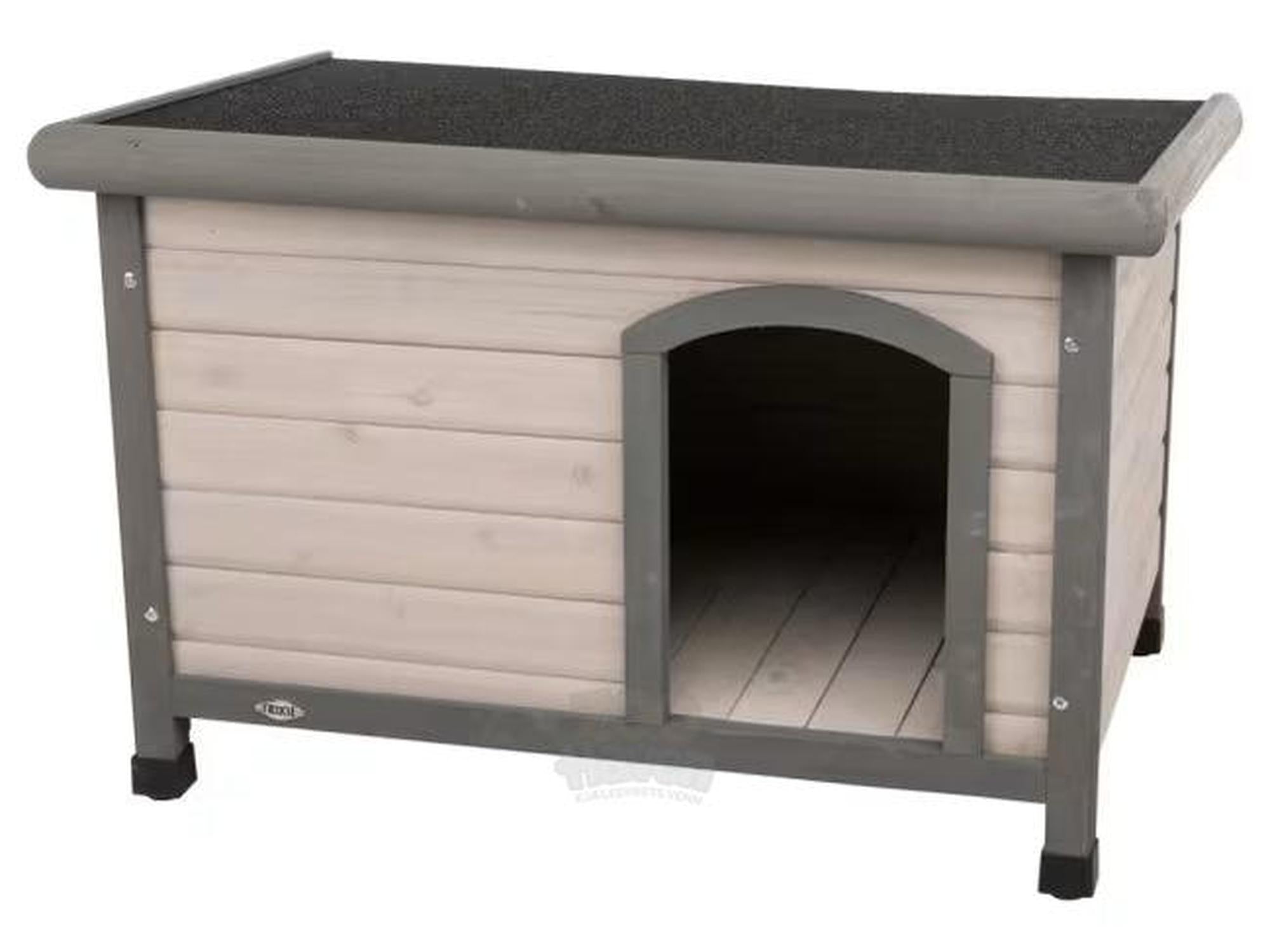 Hundehus Classic i Tre med Flatt Tak – Grå