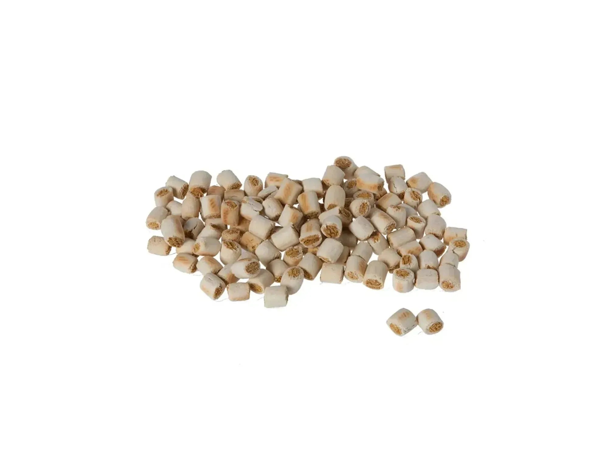 Hundekjeks MINI Marrow Mix: små, sylindriske, lysebrune kjeks med synlig fylling.