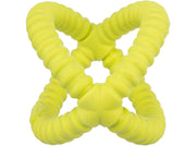 Gul, flytende Hundeleke Aqua Toy Tugger i TPR, Ø14 cm, med fire sammenkoblede, ribbete løkker.