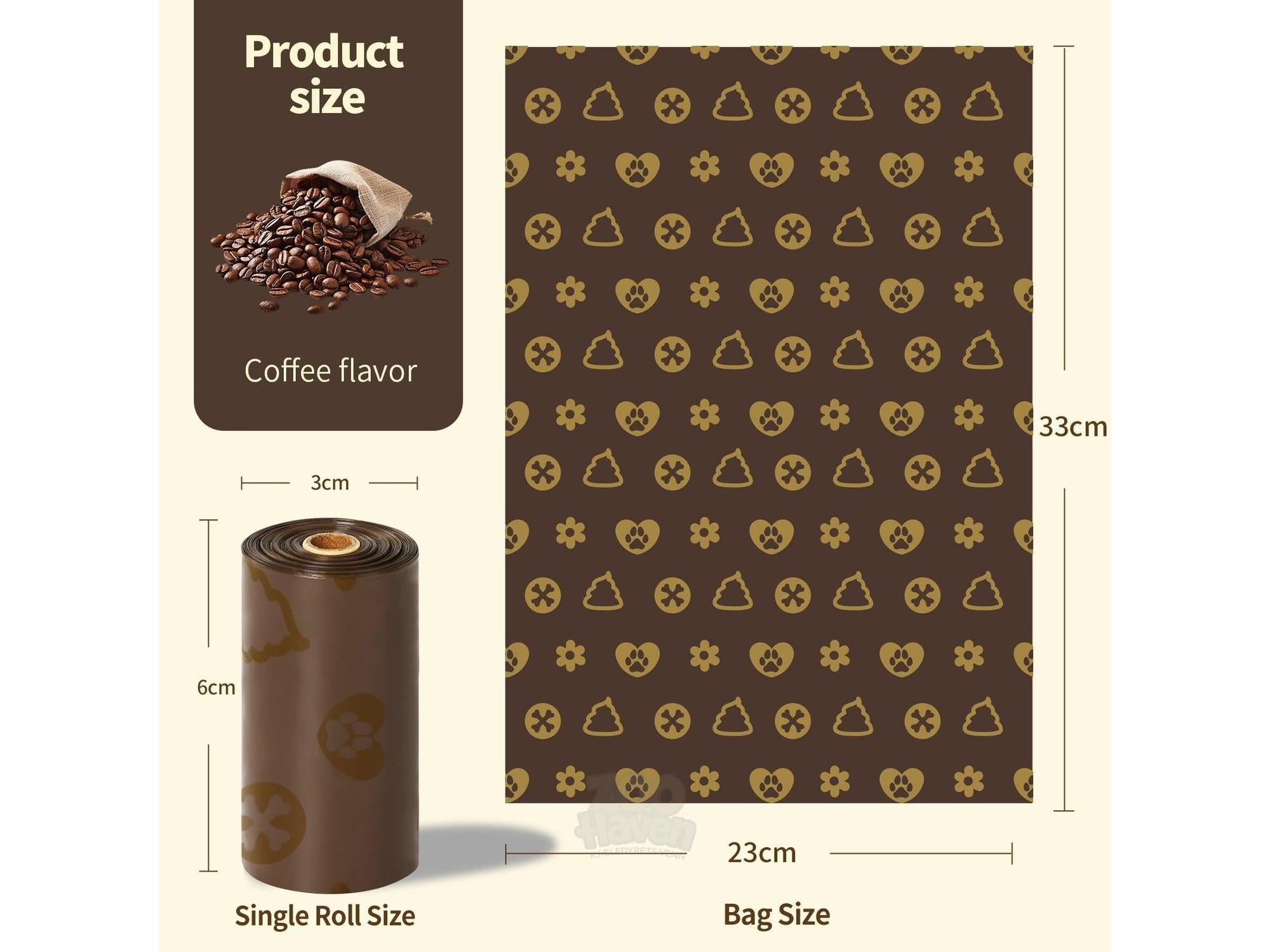 Hundeposer med kaffeduft – 4, 8, 16 eller 24 ruller