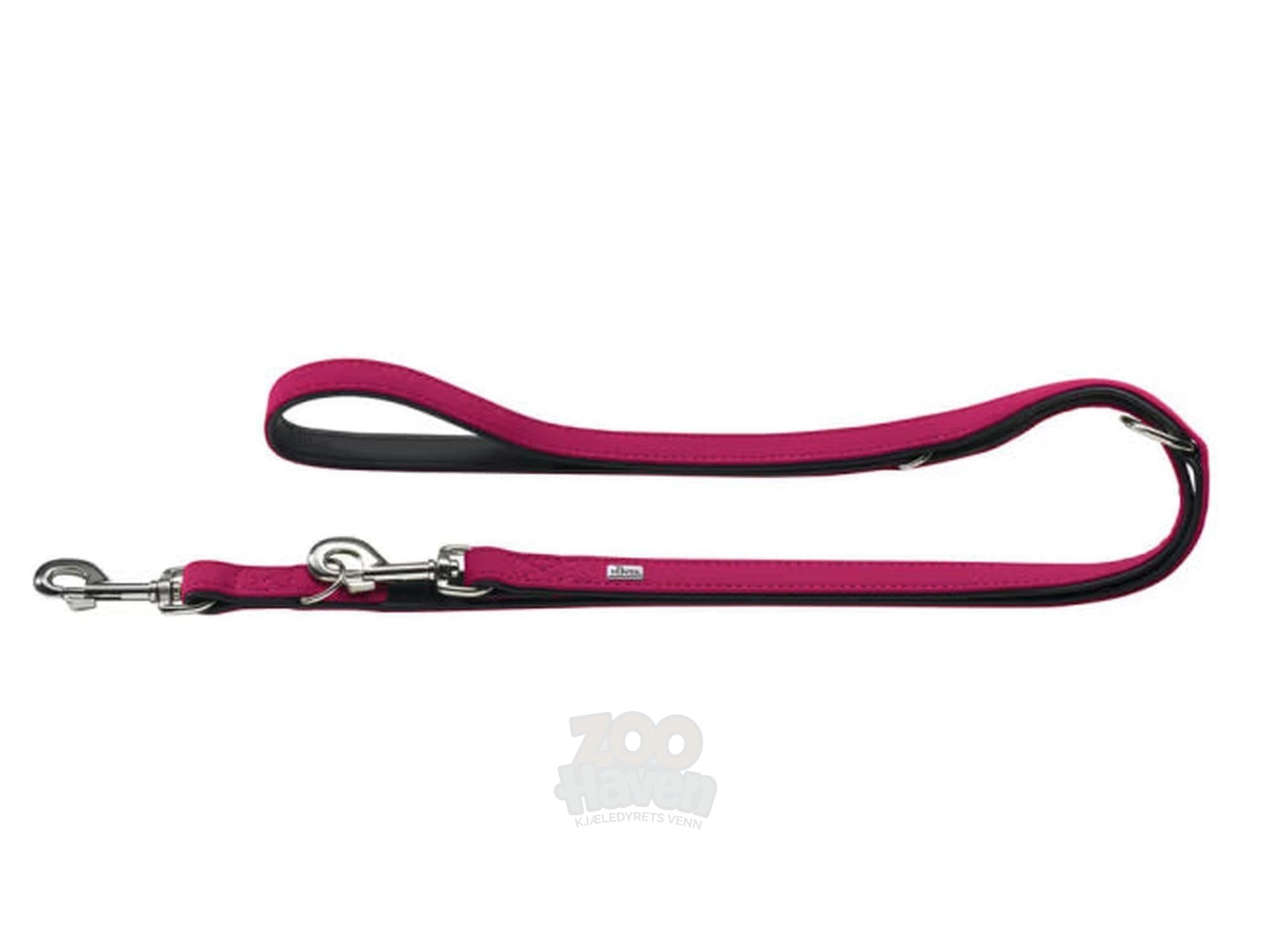 Hunter T-Leash Softie Bånd 20/200 Kunstskinn Raspberry/Sort