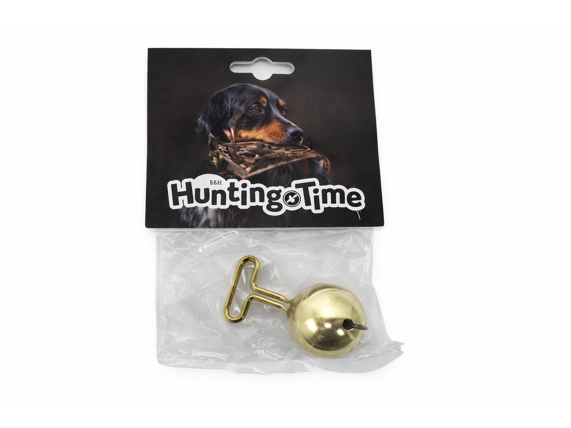 HuntingTime hundeklokke i messing, 2,5 cm, med feste, i klar emballasje.