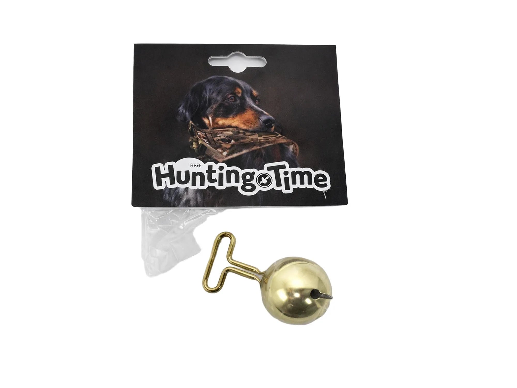 HuntingTime hundeklokke i messing, 2,5 cm, med feste, i klar emballasje.