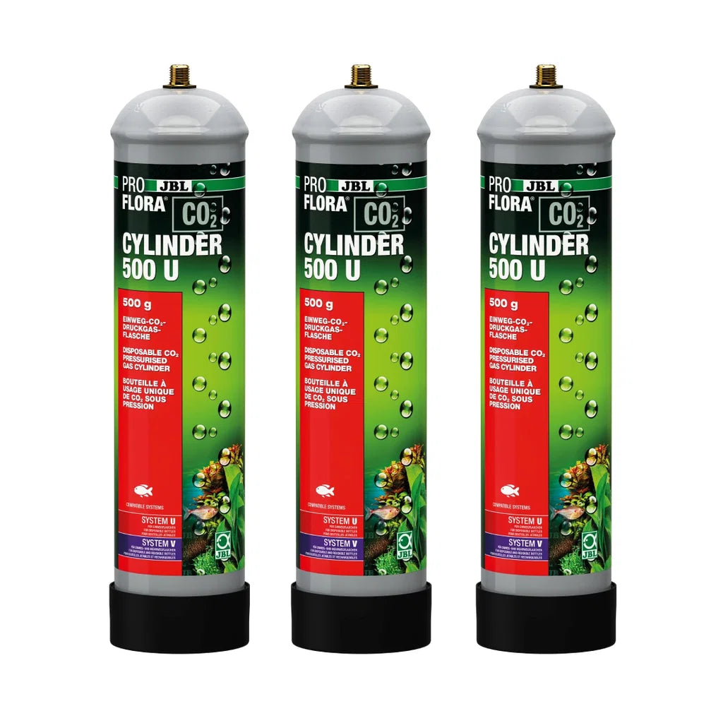 JBL ProFlora CO2 Cylinder 500 U 3x CO2-flasker til Akvarium (3 stk à 500g)