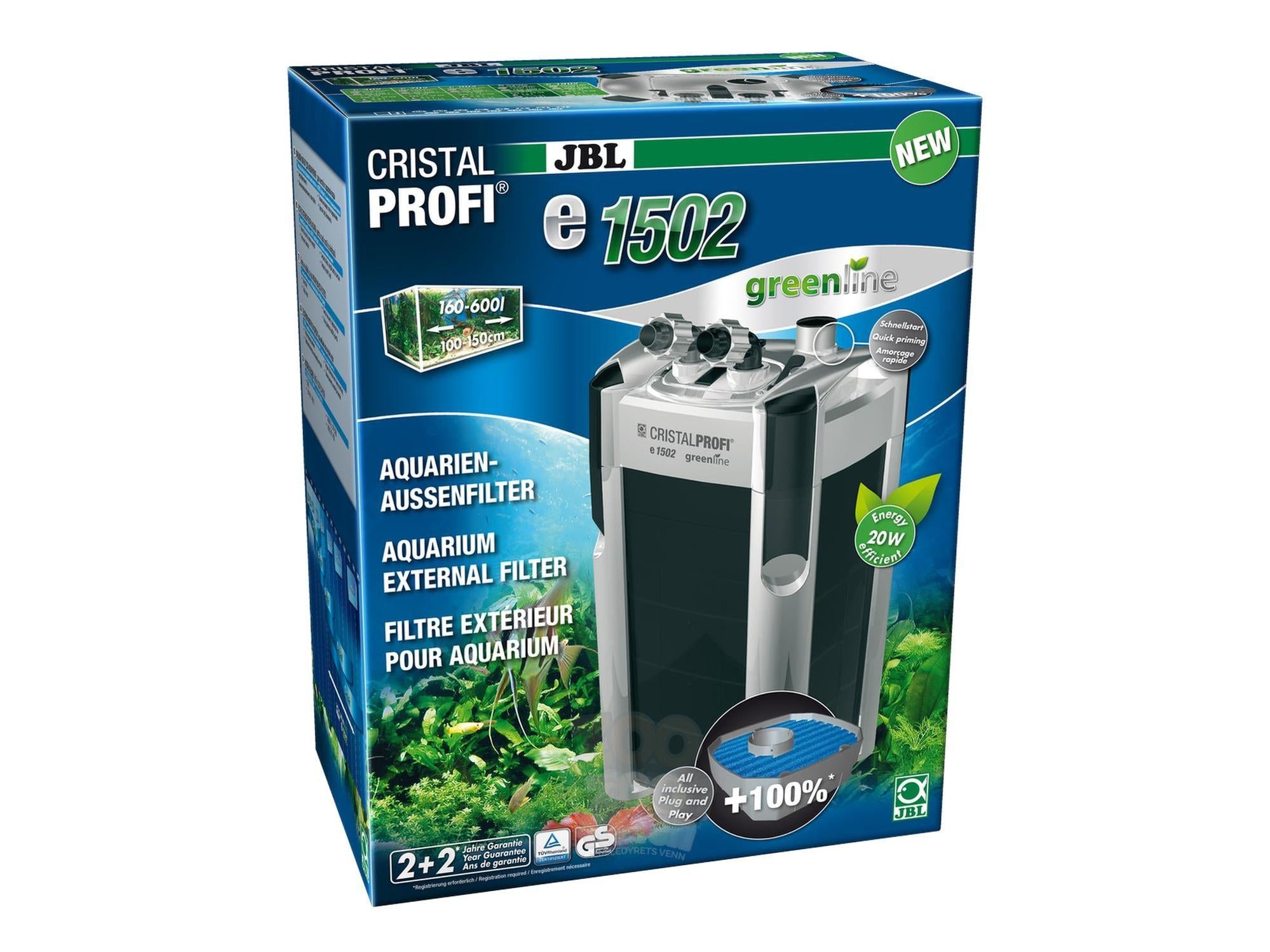 JBL CristalProfi e1502 Greenline Ekstern Akvariefilter 200-700 Liter