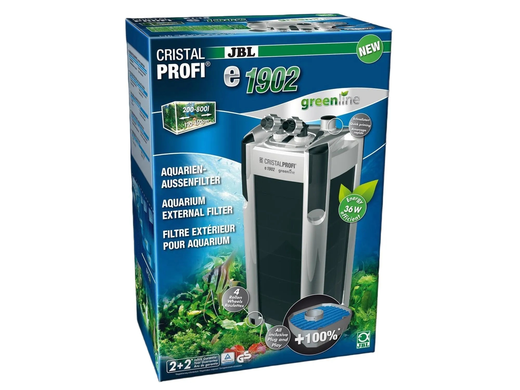 JBL CristalProfi e1902 Greenline Ekstern Akvariefilter for 200-800 Liter