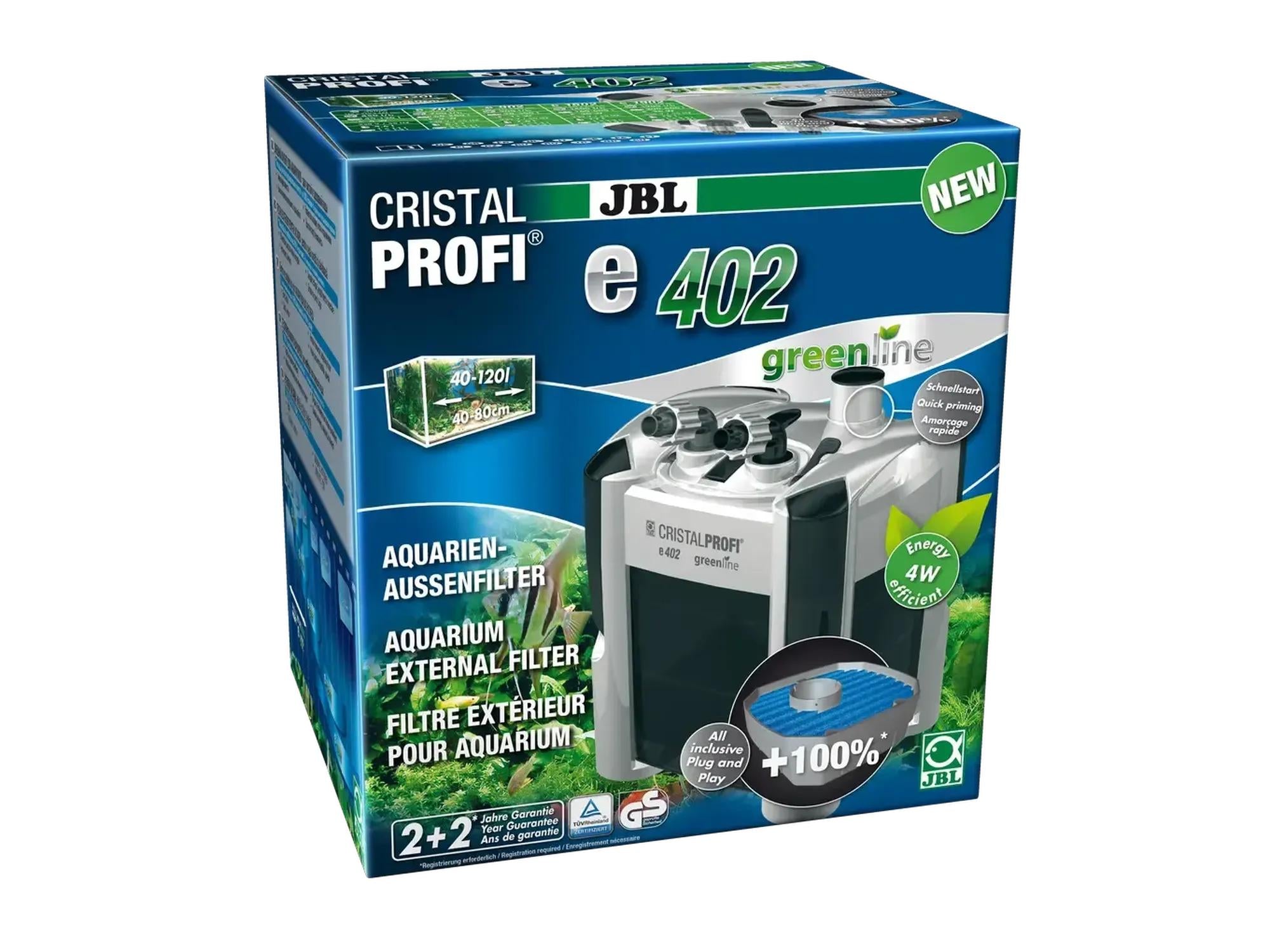 JBL CristalProfi e402 Greenline Ekstern Akvariefilter 40-120 Liter