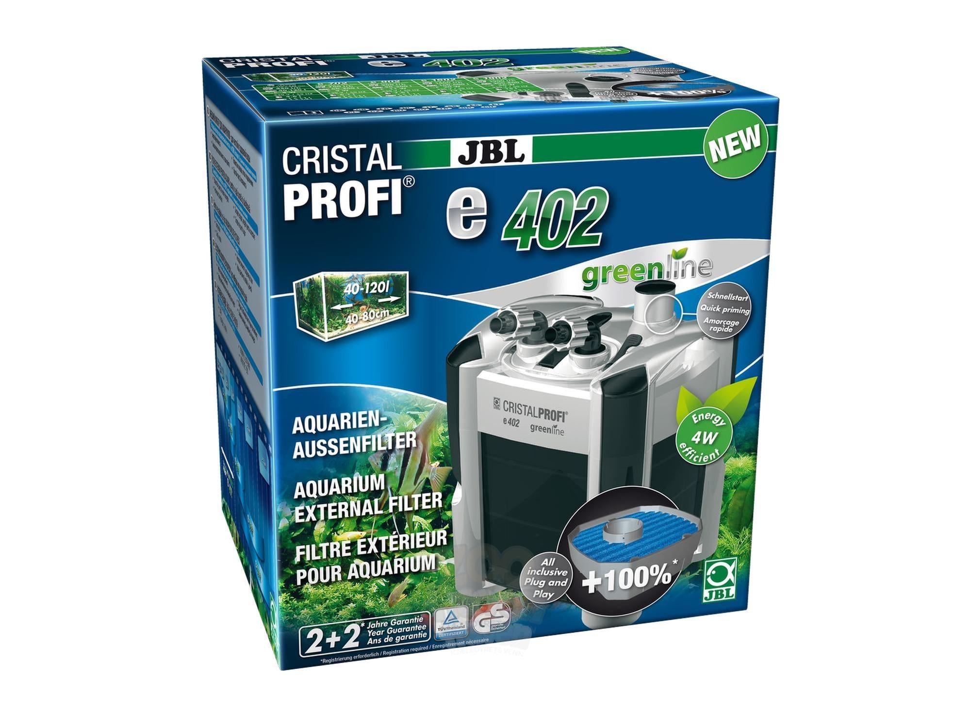 JBL CristalProfi e402 Greenline Ekstern Akvariefilter 40-120 Liter
