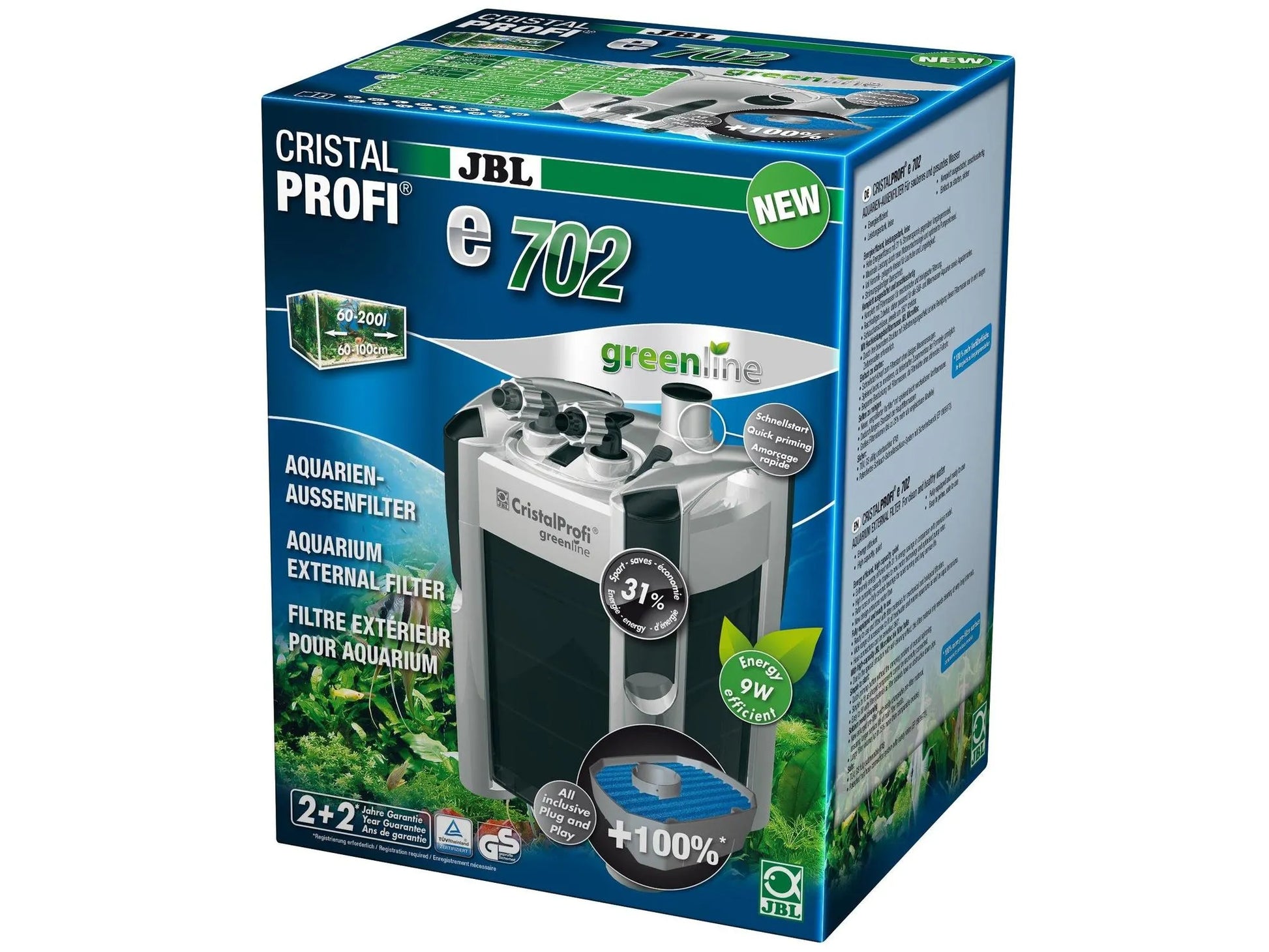 JBL CristalProfi e702 Greenline Ytre Akvariefilter for 60-200 Liter