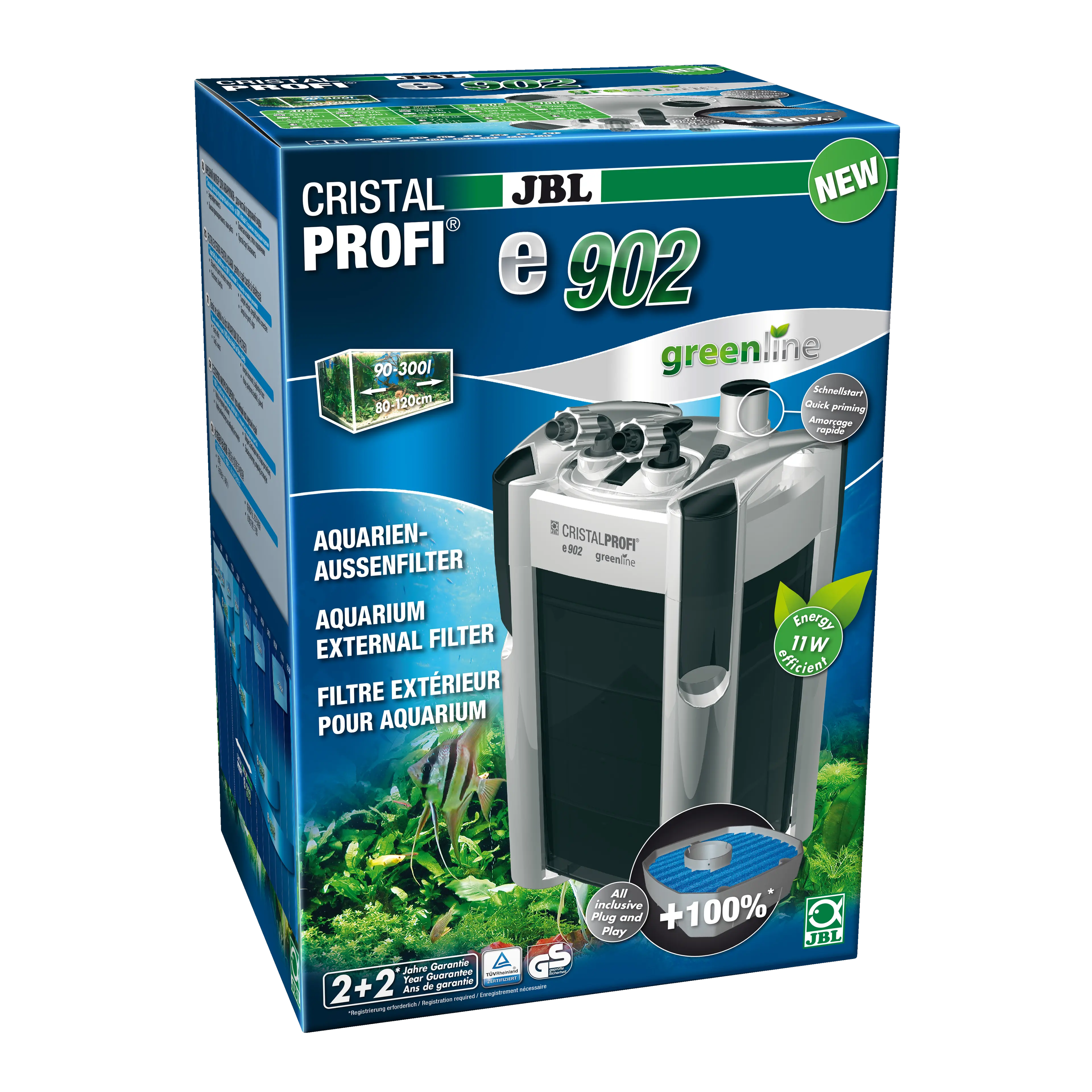 JBL CristalProfi e902 Greenline eksternfilter for akvarium 90-300 liter
