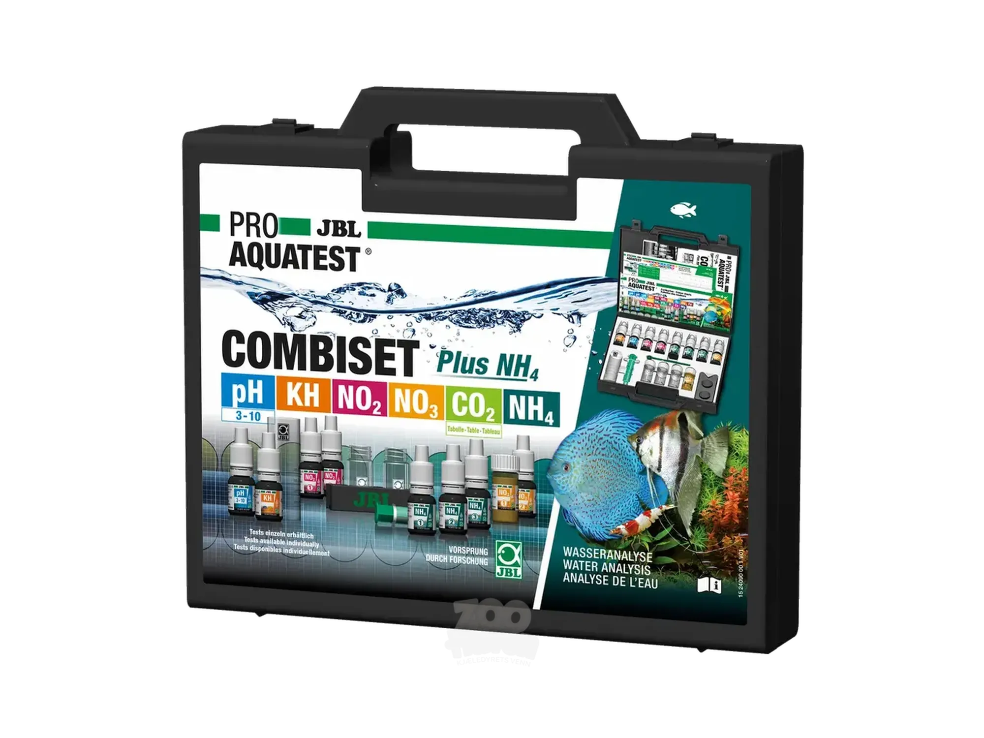 JBL ProAquaTest Combi Set Plus NH4 Vanntestsett for Ferskvannsakvarium med Ammoniumtest