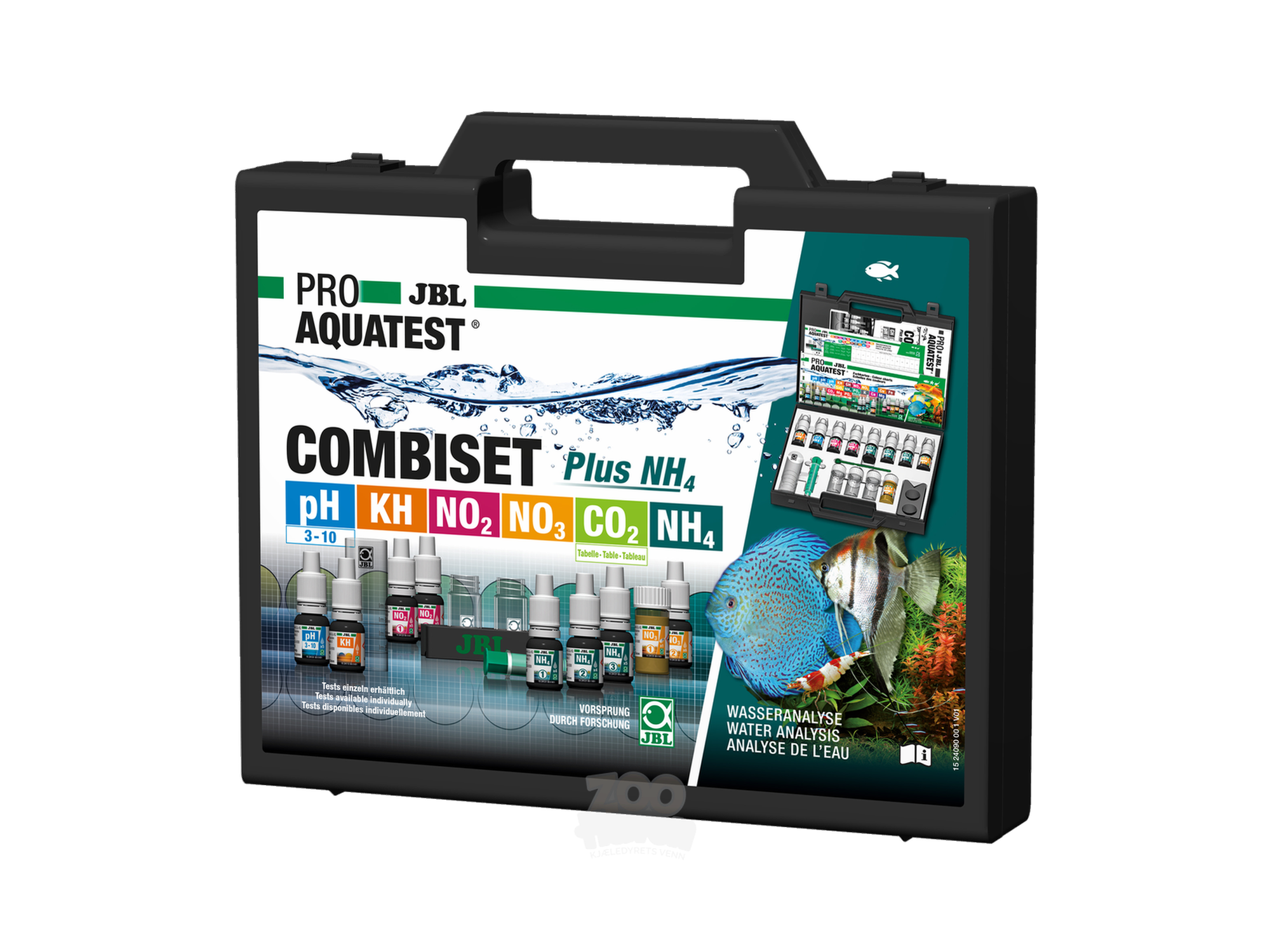 JBL ProAquaTest Combi Set Plus NH4 Vanntestsett for Ferskvannsakvarium med Ammoniumtest