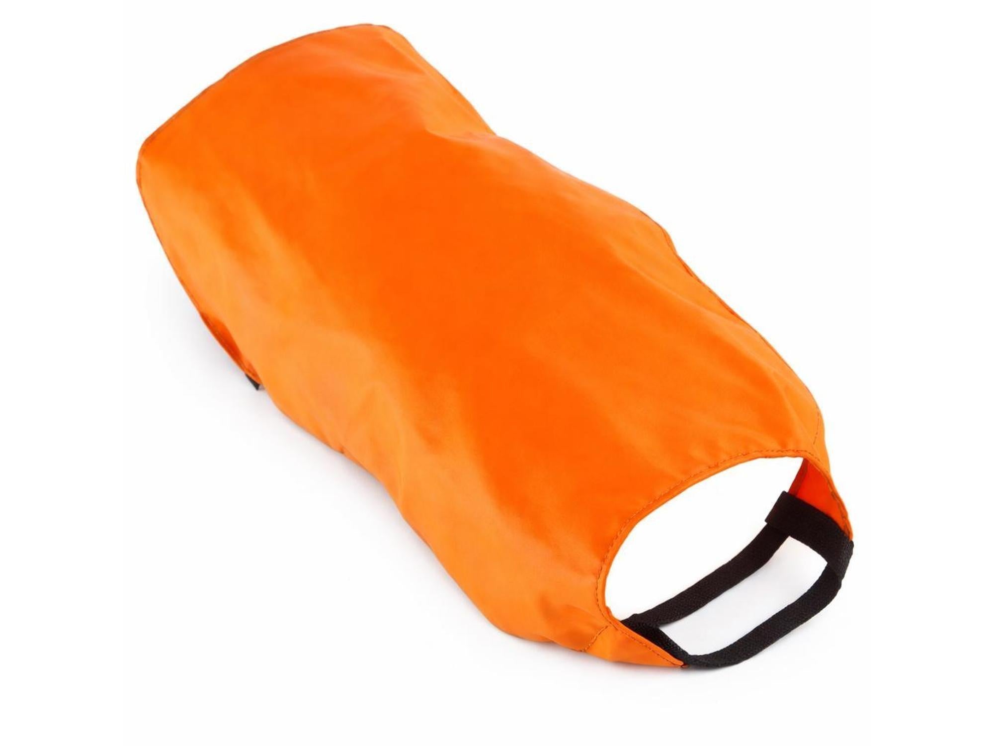 Oransje Creston Wildland jaktdekken for hund i lett, lydløs tekstil, med svart kant.
