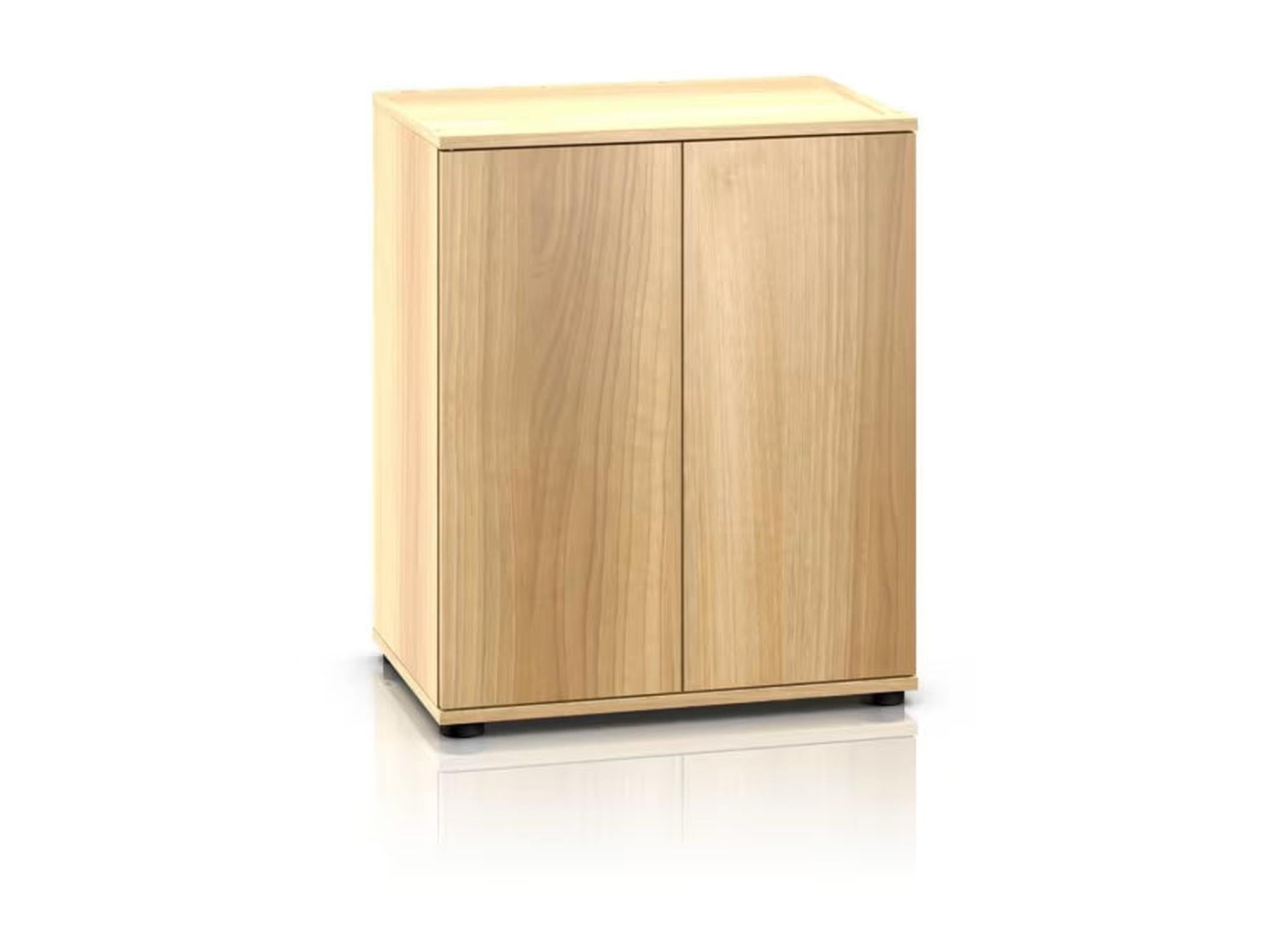 Juwel Lido akvariebord i eik, med to skapdører og minimalistisk design.