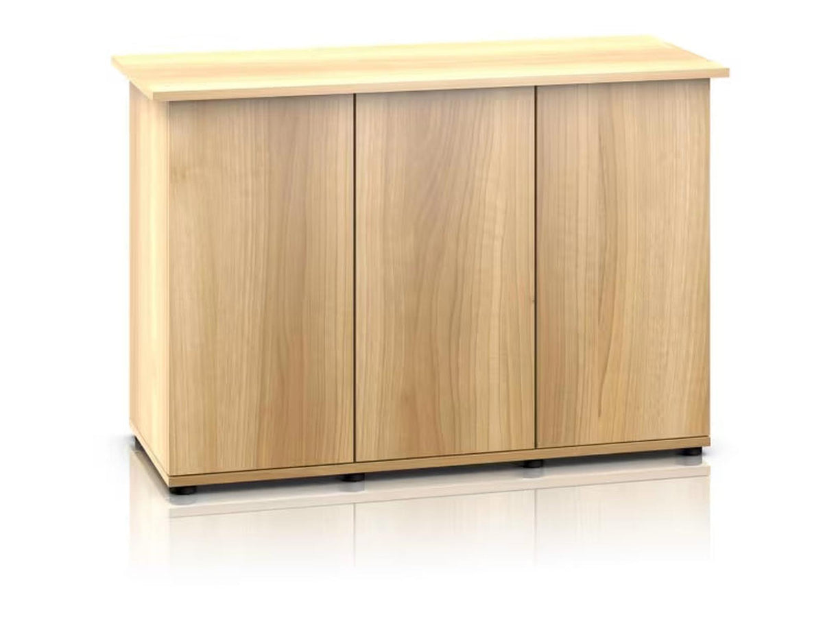 Juwel Rio SBX akvarieskap i eik, med tre lukkede dører og minimalistisk design.
