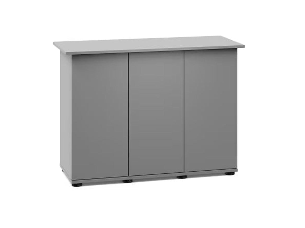 Juwel Rio SBX akvarieskap i grå, med tre dører og minimalistisk design.