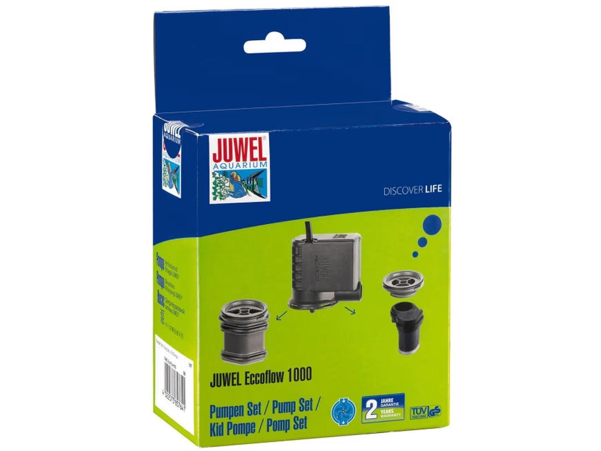 Juwel Eccoflow 1000 pumpehode for interne filtre i en blå og grønn eske.