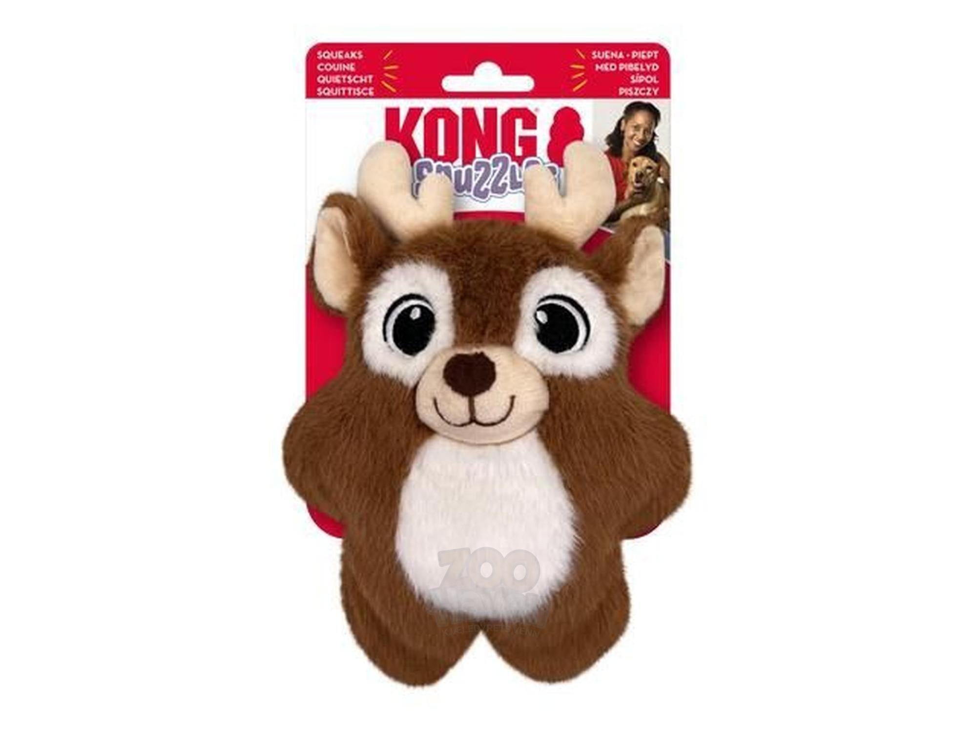 KONG Christmas Reindeer Plush Hundeleke Small – Juleleke med Pip