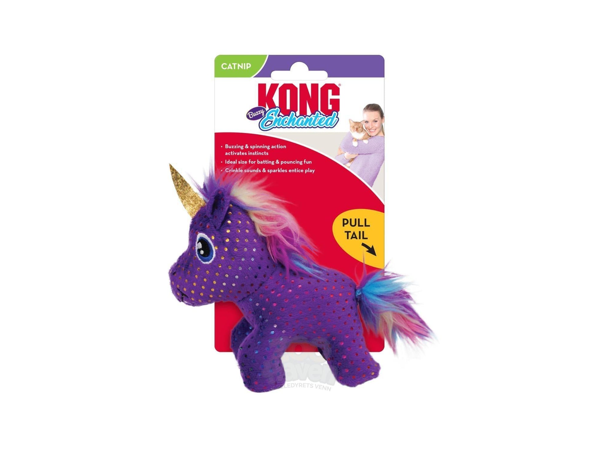 KONG Enchanted Buzzy Unicorn katteleke med kattemynte
