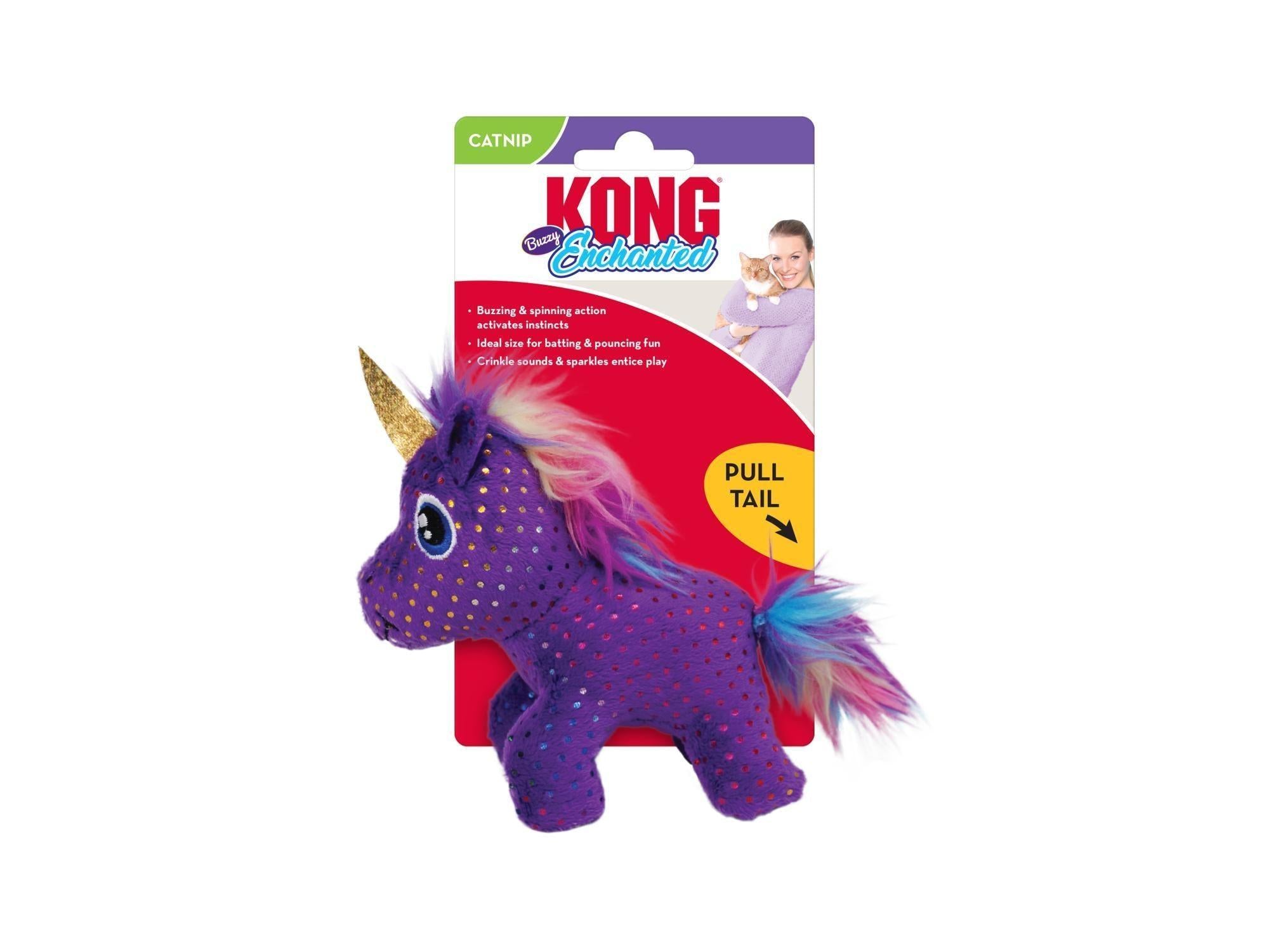 KONG Enchanted Buzzy Unicorn katteleke med kattemynte