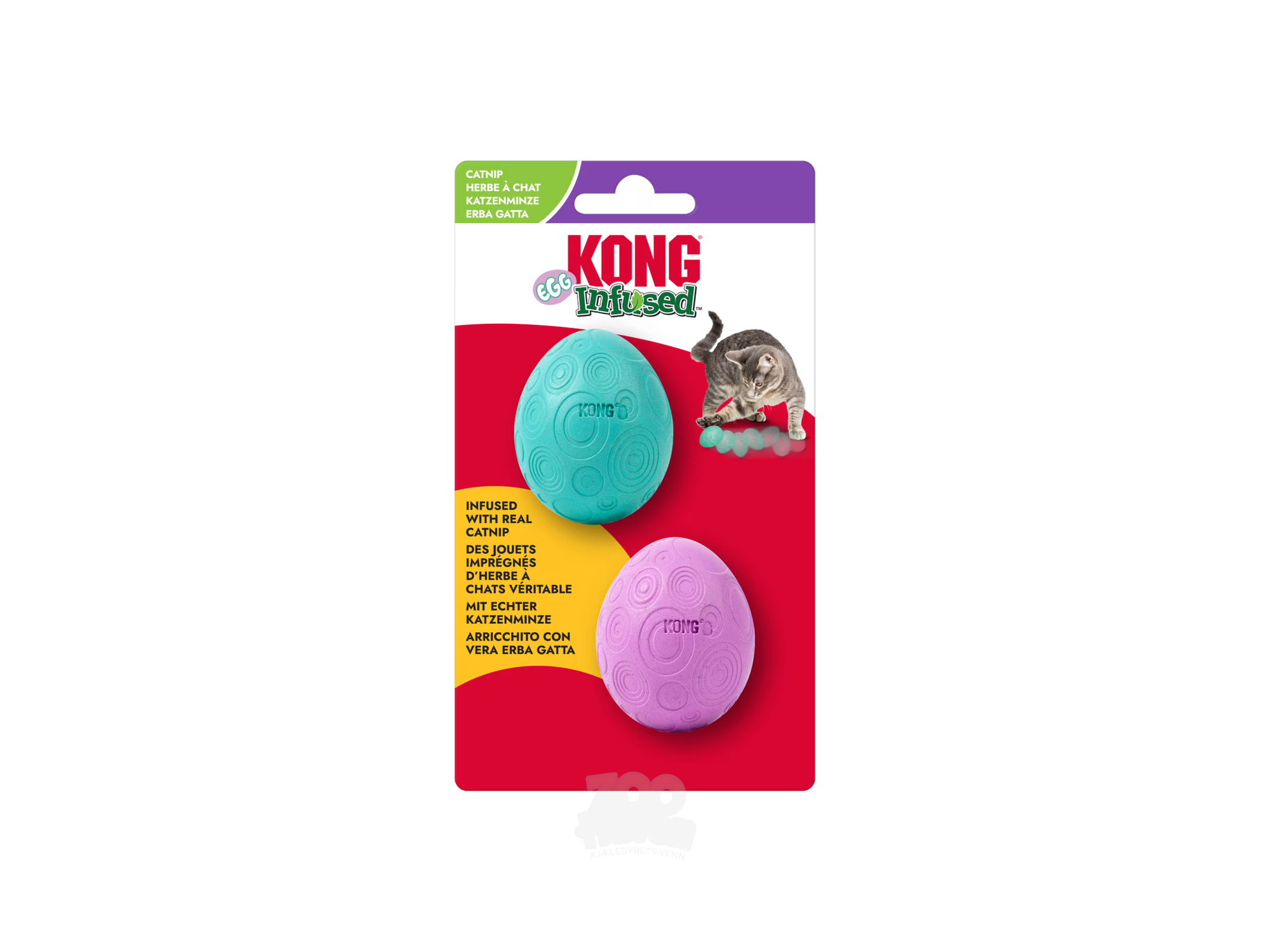 KONG Infused Catnip Egg 2pk – Katteleke med Catnip og Uforutsigbar Rullelek