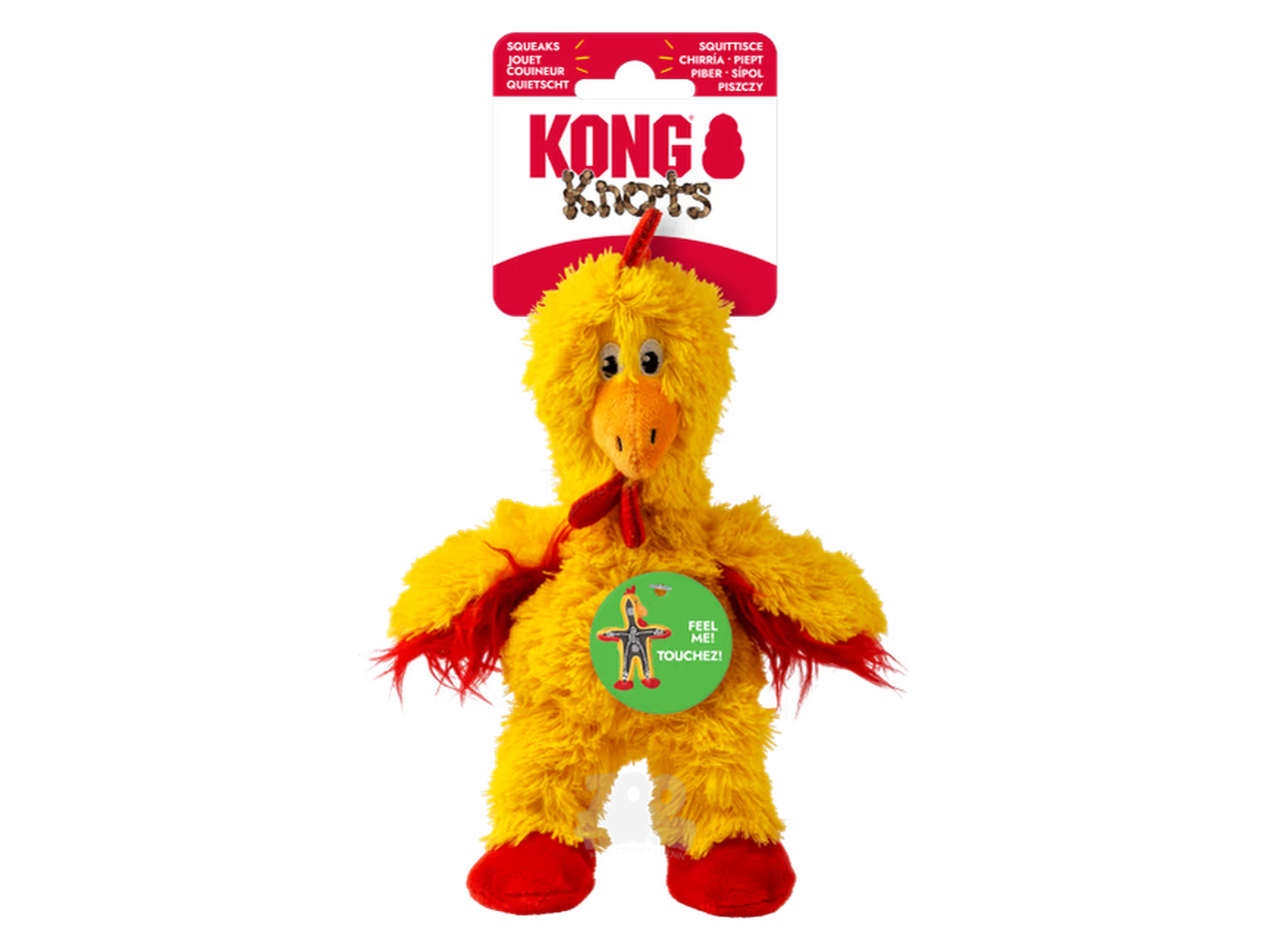 KONG Knots Chicken S – Slitesterk Hundeleke med Tau og Pipelyd