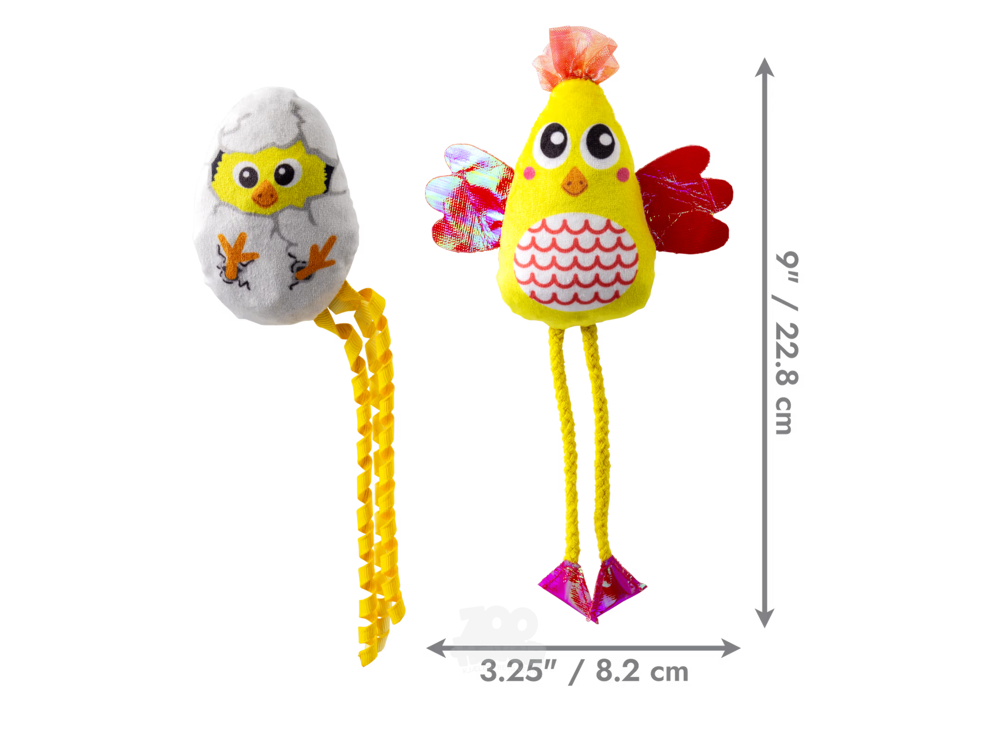 KONG Scrattles Chicken 2pk – Katteleke med Catnip, Raslelyd og Krølleeffekt