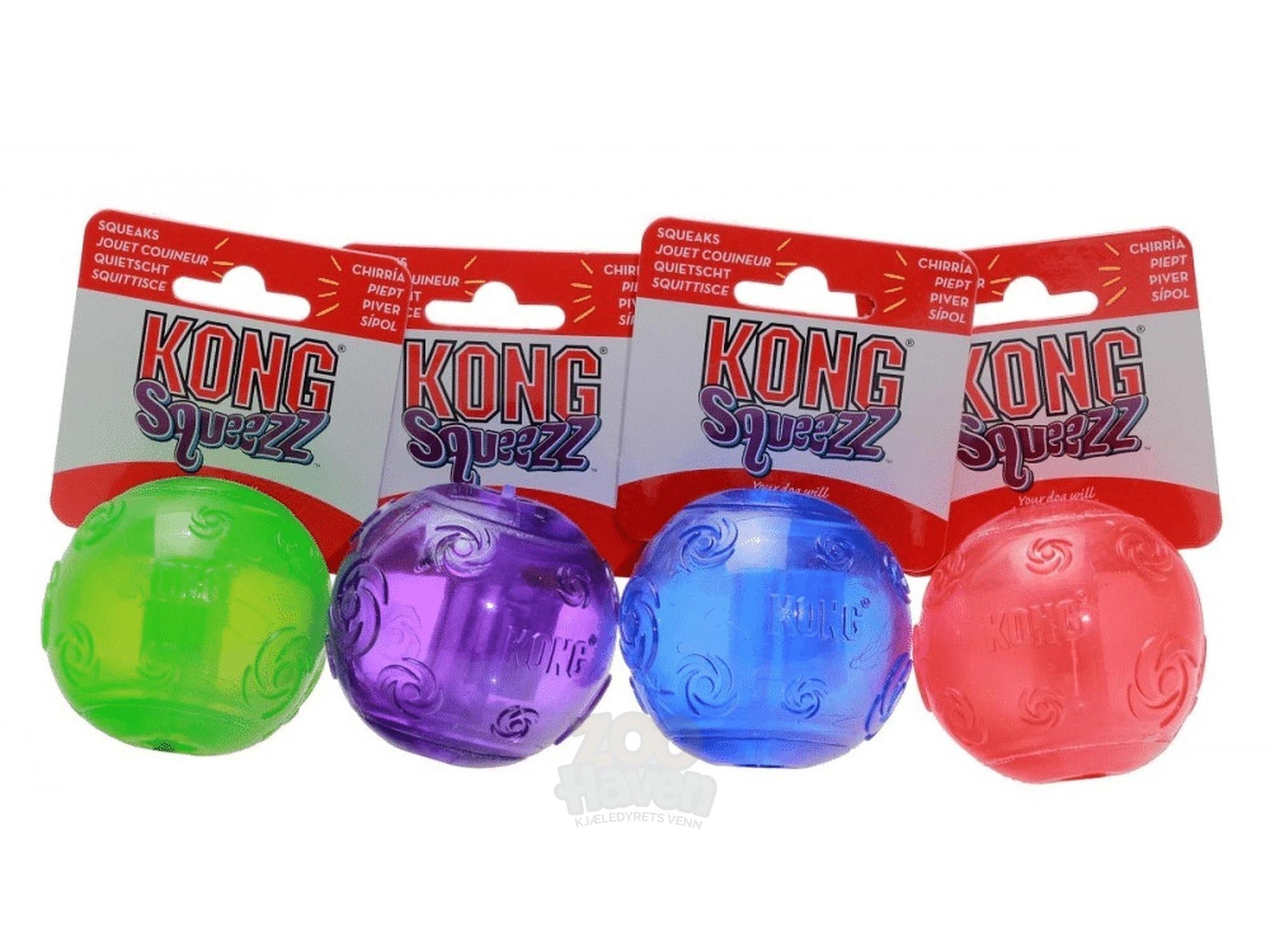 Kong Squeezz Ball gummibåll med lyd til hund