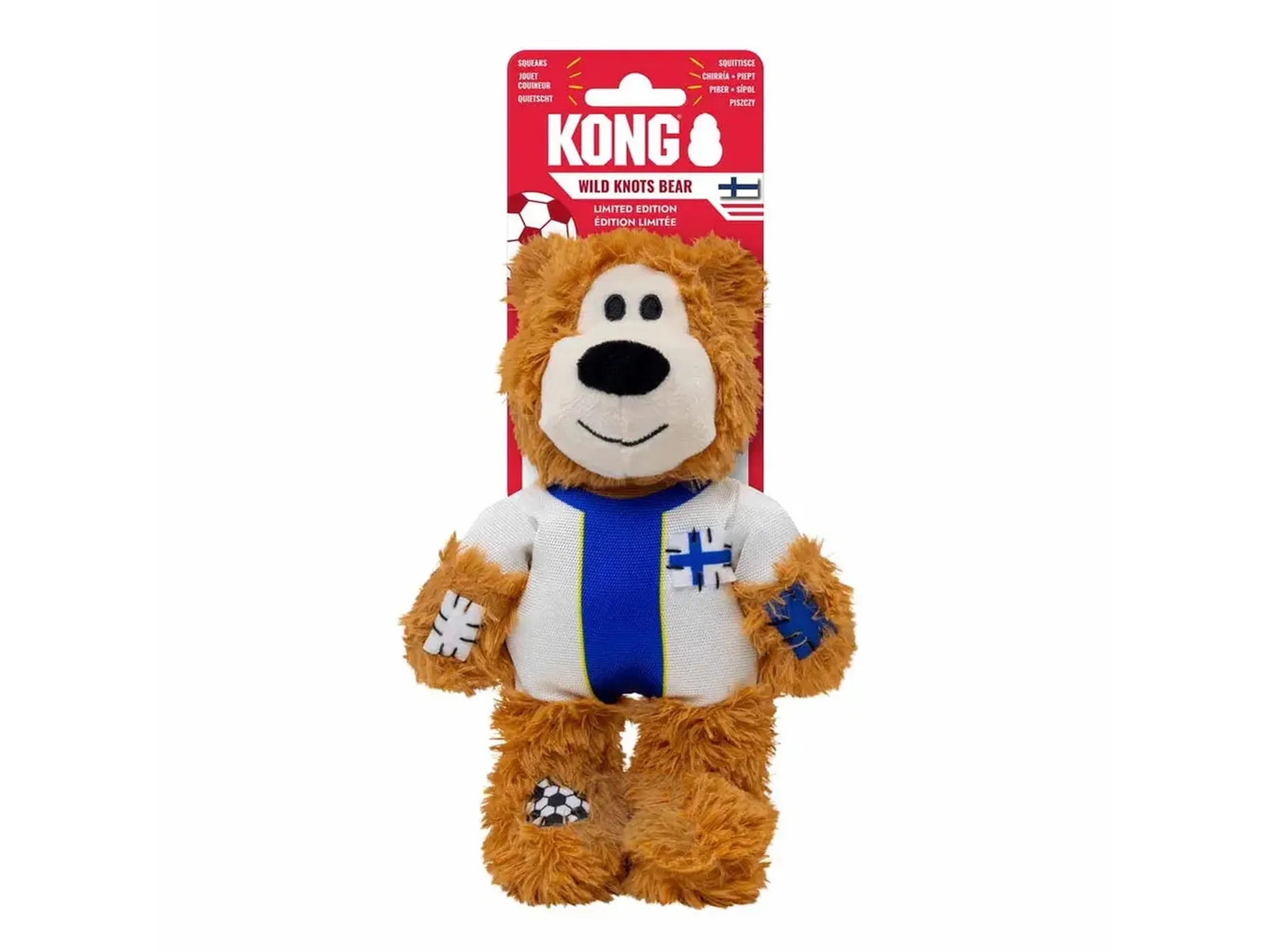 KONG Wild Knots Bear World Cup Finland Limited Edition – Hundeleke med Tau og Pipelyd