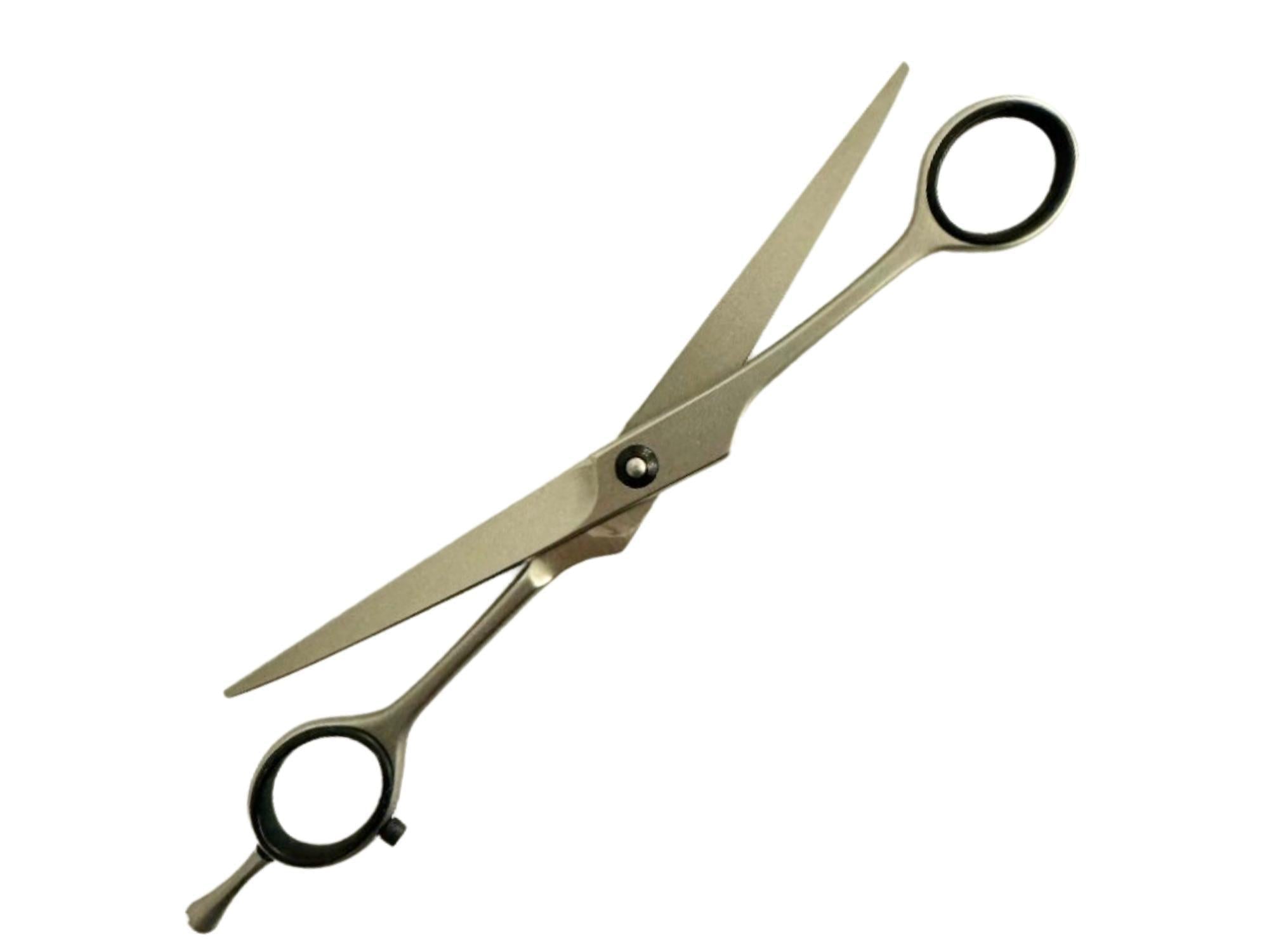 Sølvfarget KW klippesaks, 16 cm, med skarpe blader og ergonomisk grep for pelsstell.