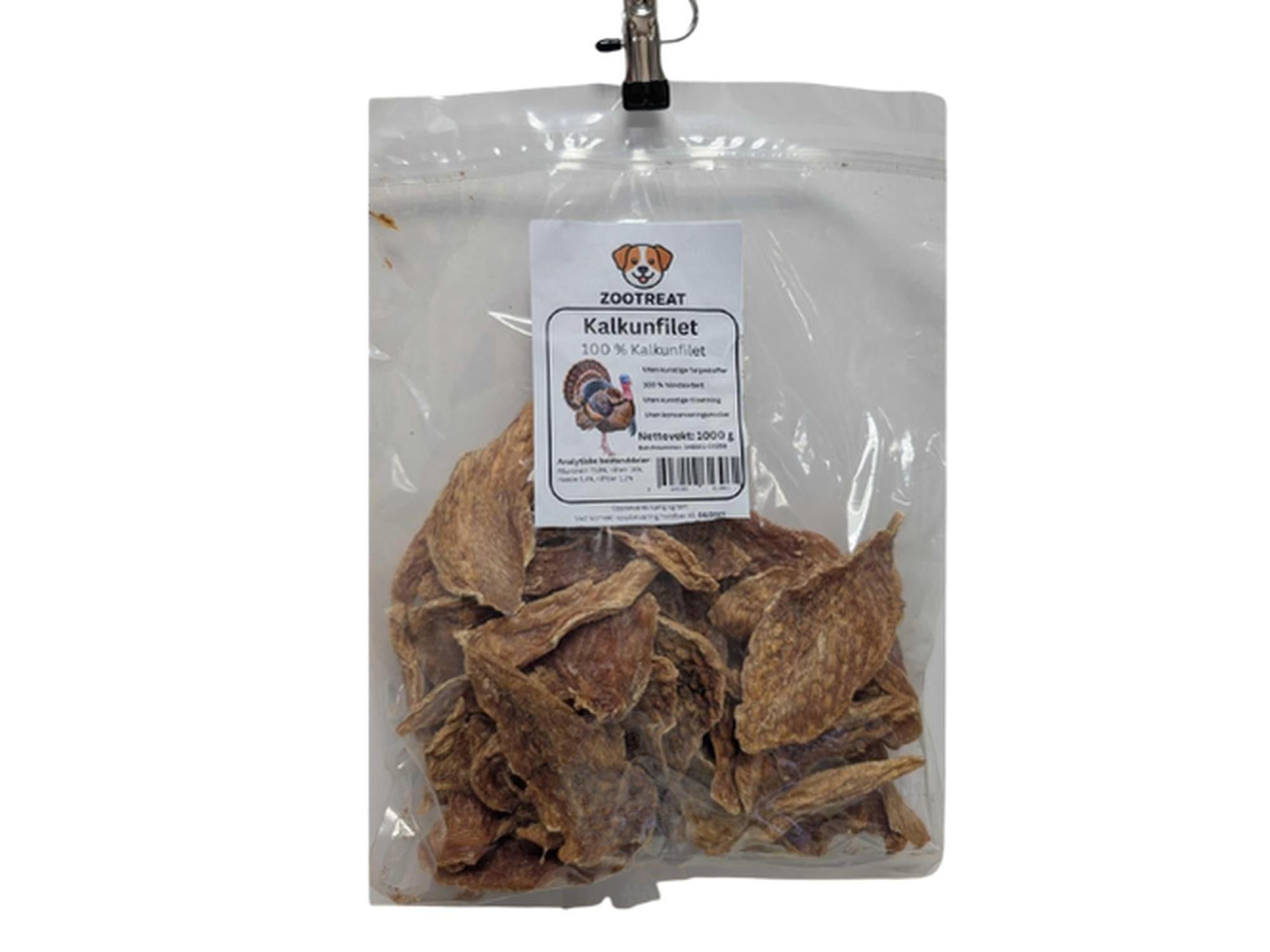 Kalkunfilet – naturlig tyggesnack for hund 500 - 1000gr