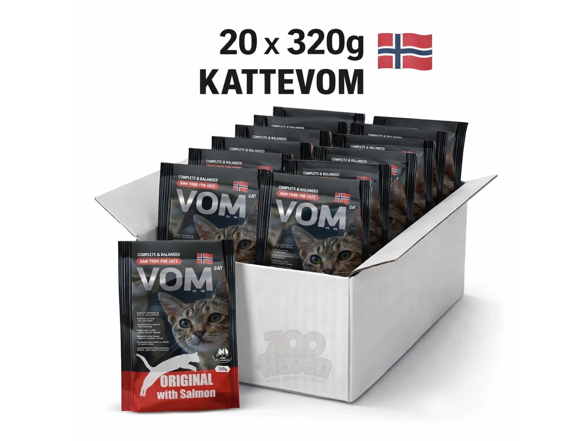 Vom & Hundemat Katt Original Kylling/Laks kattemat – bilde 4