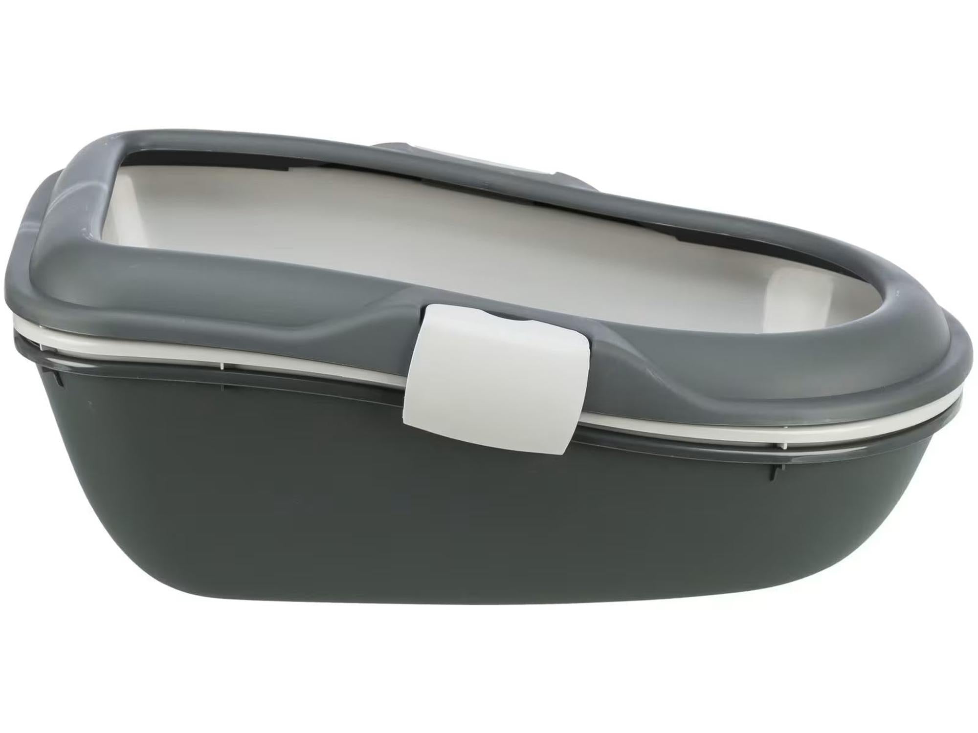 Mørkegrå/grå Kattebakke Berto 3i1 med kant og Easy Click-låser, laget av plast.