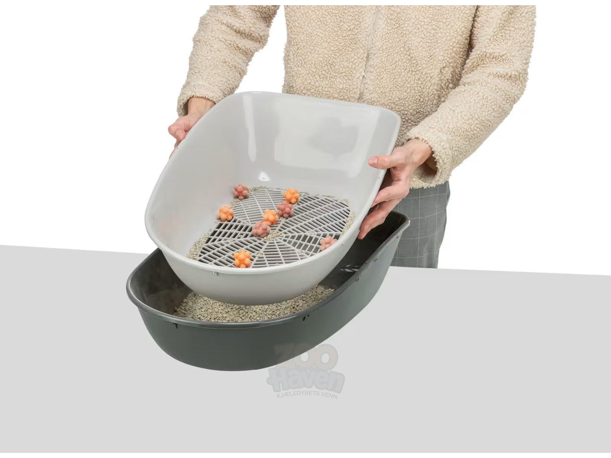 Kattebakke Berto 40154 3i1 med Kant Mørkegrå/Grå 59x39x22 cm