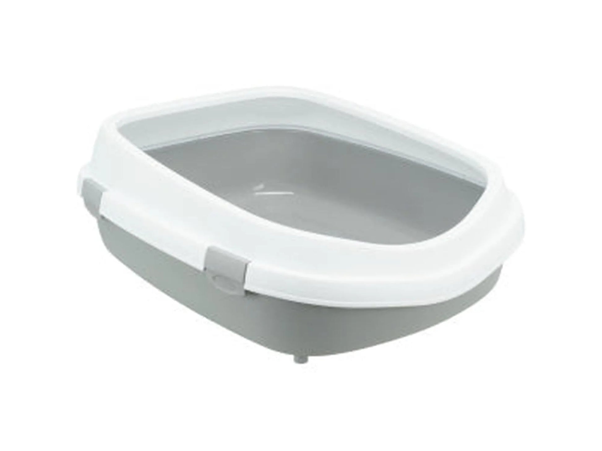 Grå og hvit Primo XXL kattebakke med avtakbar kant, romslig design for store katter.