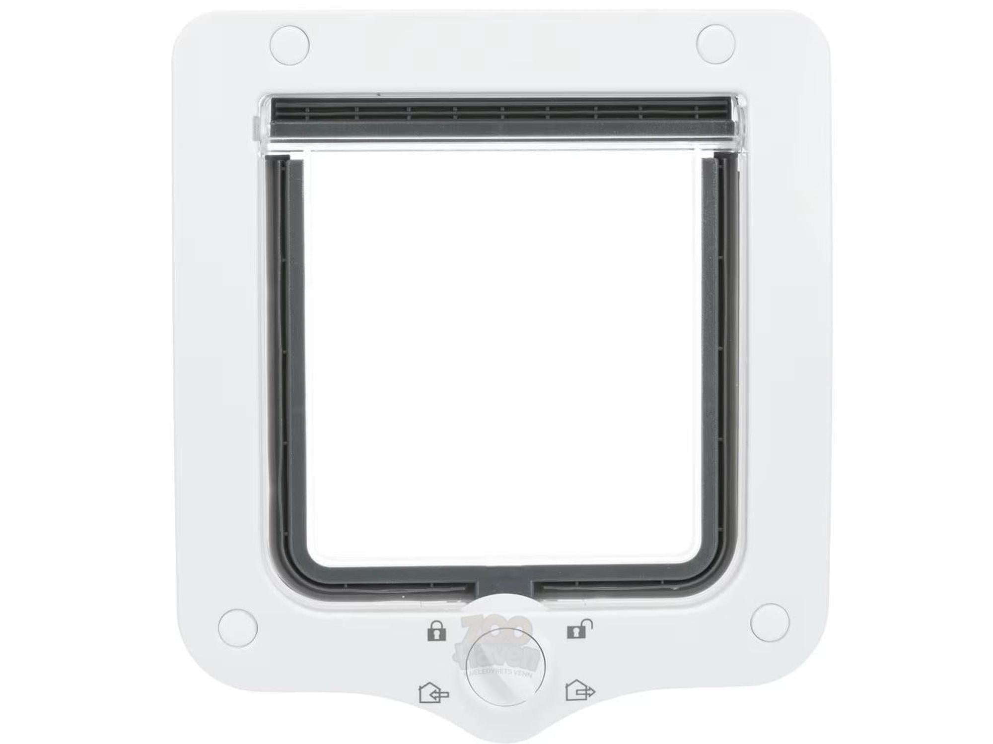Kattedør Trixie 4-Ways 20x22cm med Tunnel Hvit – Lydløs katteluke