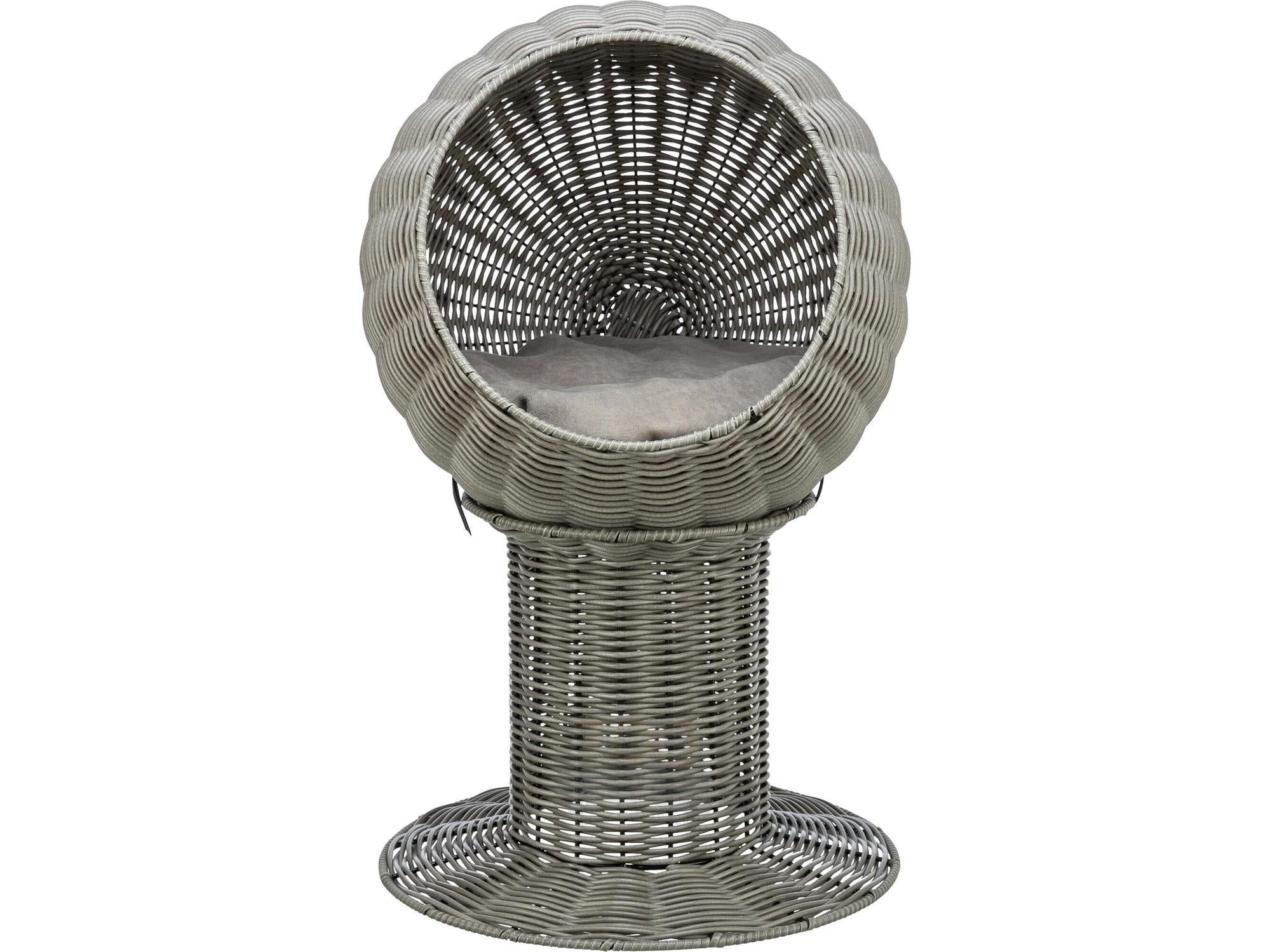 Kattehule Utemøbel i Polyrattan Ø42 / 70 cm – Grå