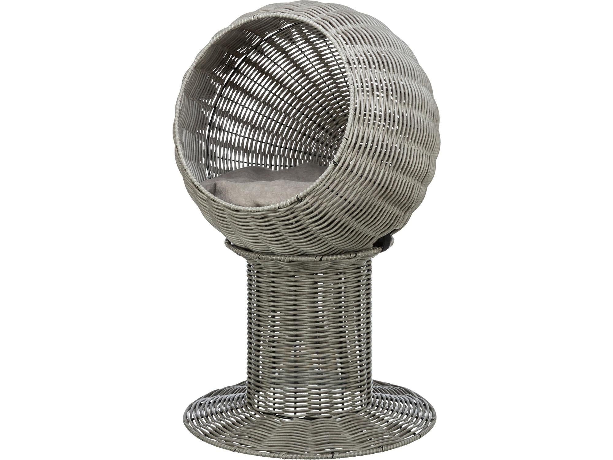 Kattehule Utemøbel i Polyrattan Ø42 / 70 cm – Grå