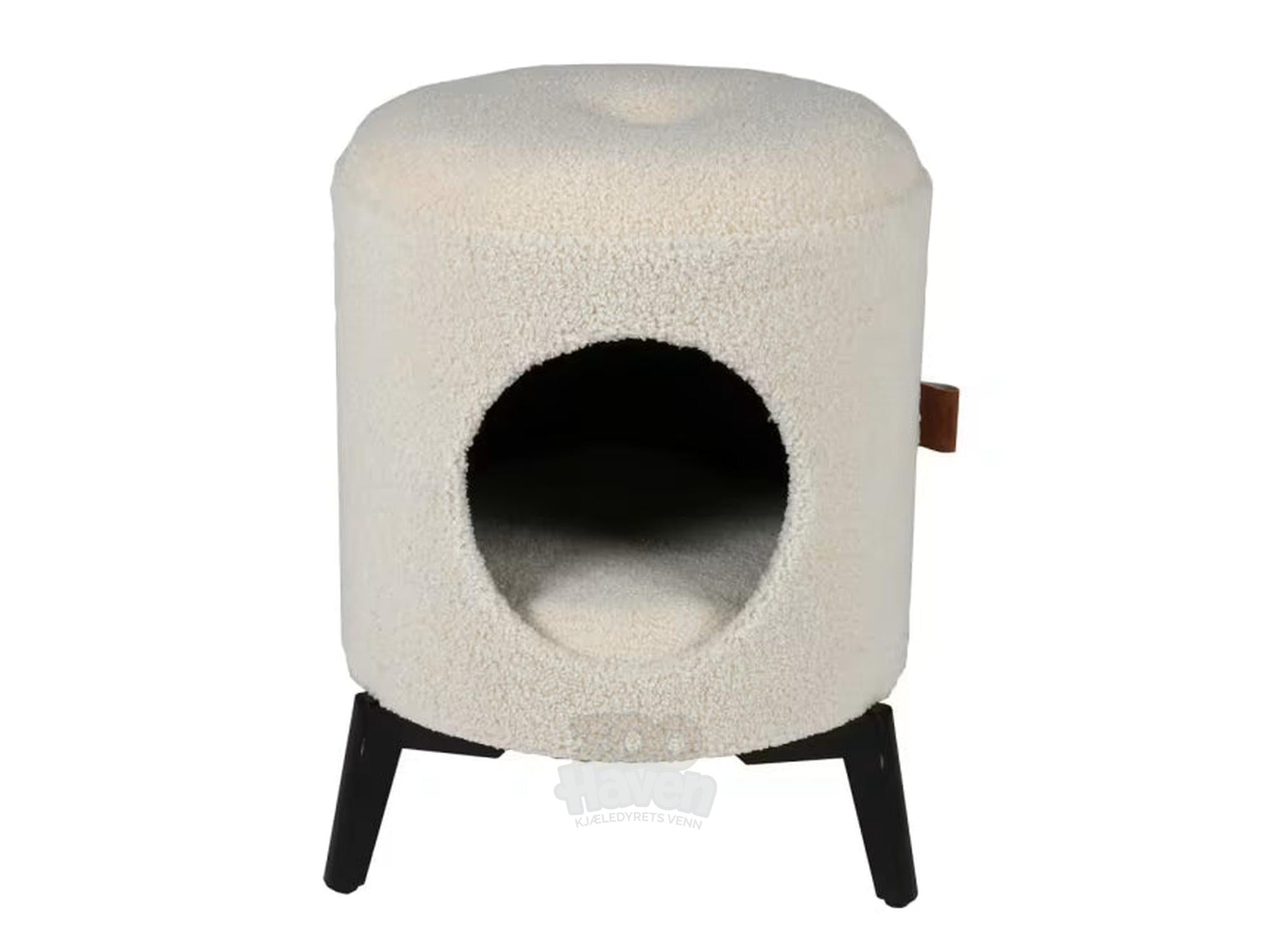 Kattehus Jean Hvit 35x35x48 cm – Moderne design med vaskbar pute