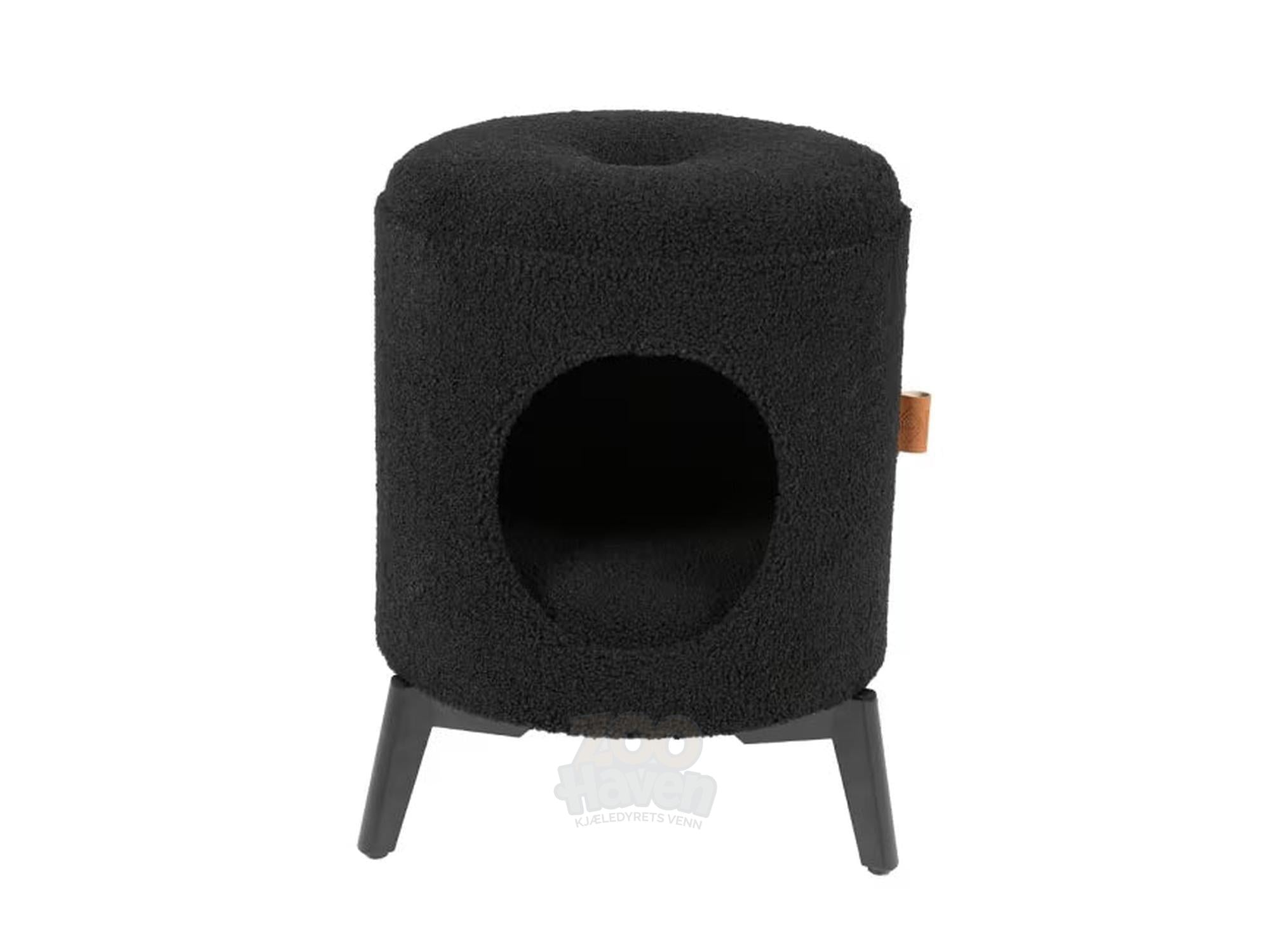 Kattehus Jean Sort 35x35x48 cm – Moderne design med vaskbar pute