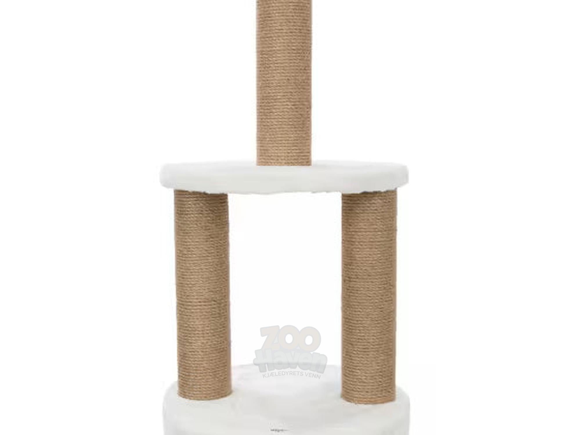 Kattemøbel Aurelio Hvit/Jute 240–250 cm – Takhøyt klatretårn med hengekøye