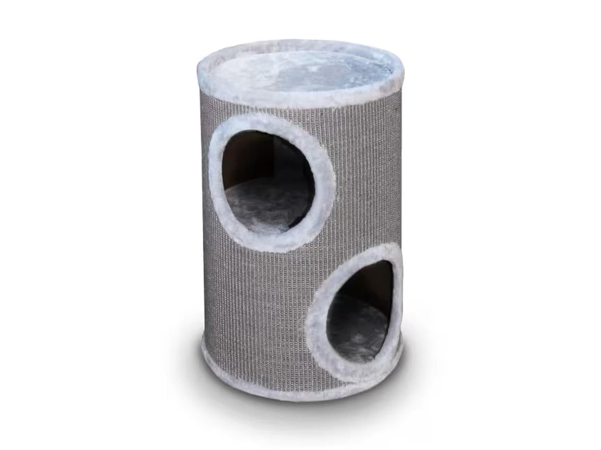 Grå Everlast Cat Tower kloremøbel med to etasjer, sisal og myk plysj.