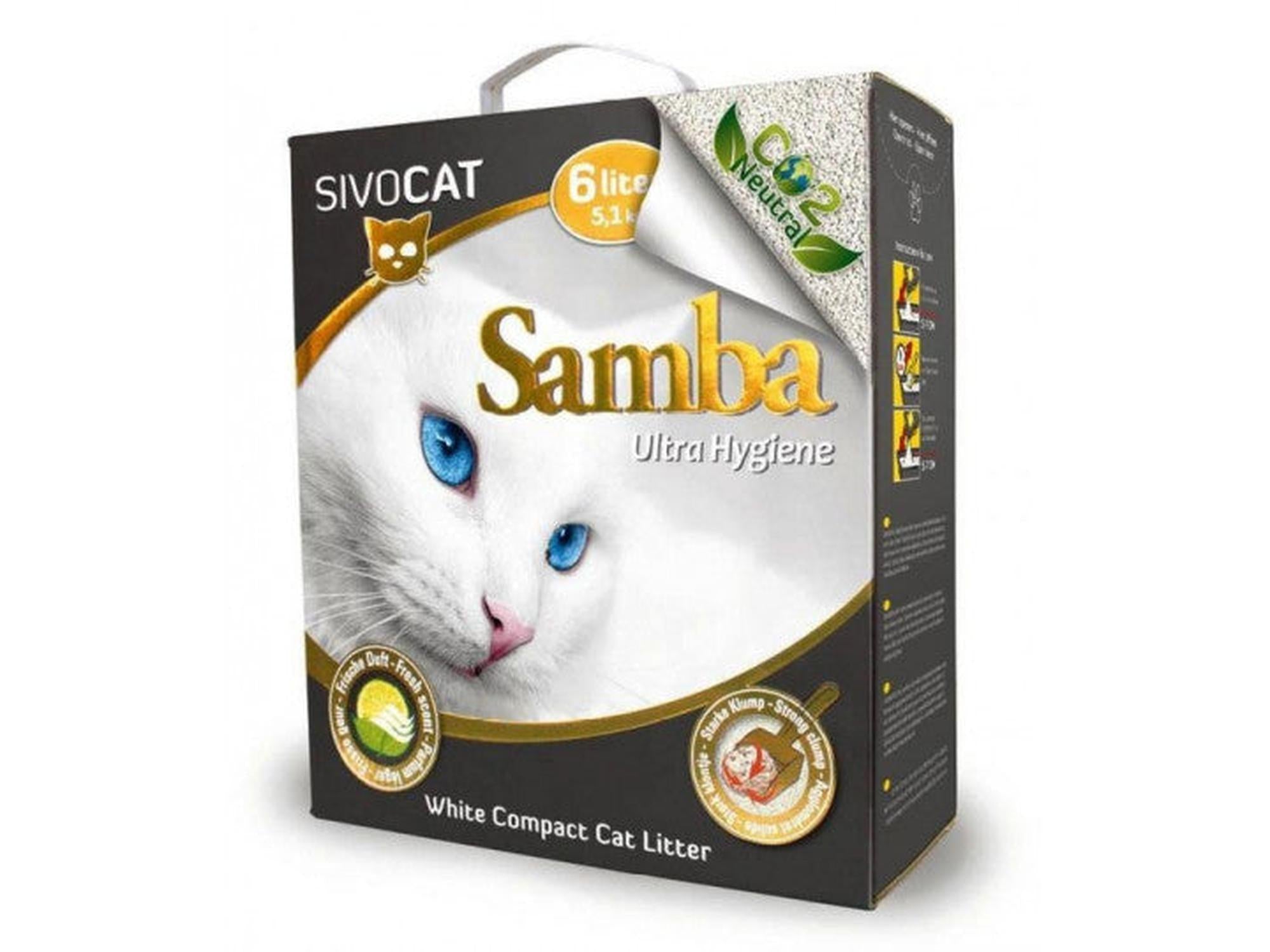 Sivocat Samba Ultra Hygiene kattesand 6 liter klumpende kattesand
