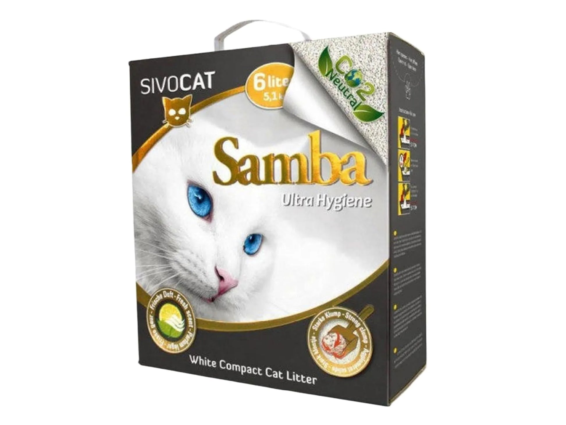 Sivocat Samba Ultra Hygiene kattesand 6 liter klumpende kattesand