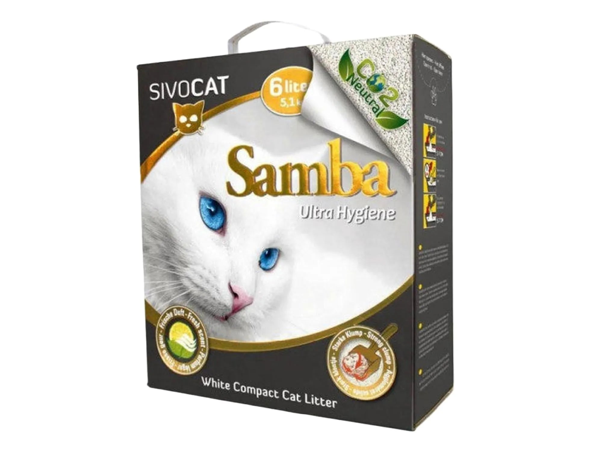 Sivocat Samba Ultra Hygiene kattesand 6 liter klumpende kattesand