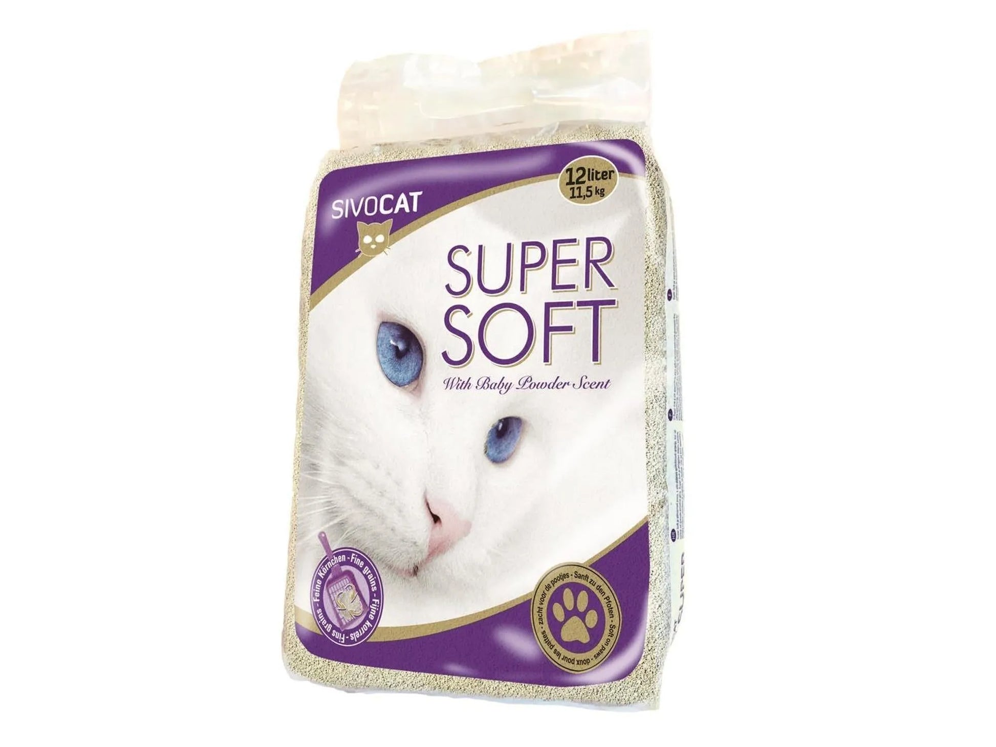 Sivocat Super Soft kattesand med baby powder duft 12kg