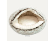 Katteseng Hooded Plysj 50x50cm Grå – Myk og trygg huleseng for maksimal komfort