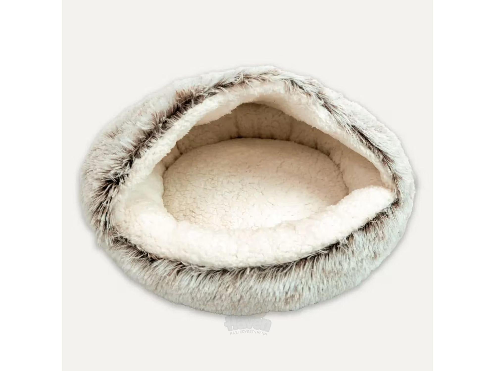 Katteseng Hooded Plysj 50x50cm Grå – Myk og trygg huleseng for maksimal komfort