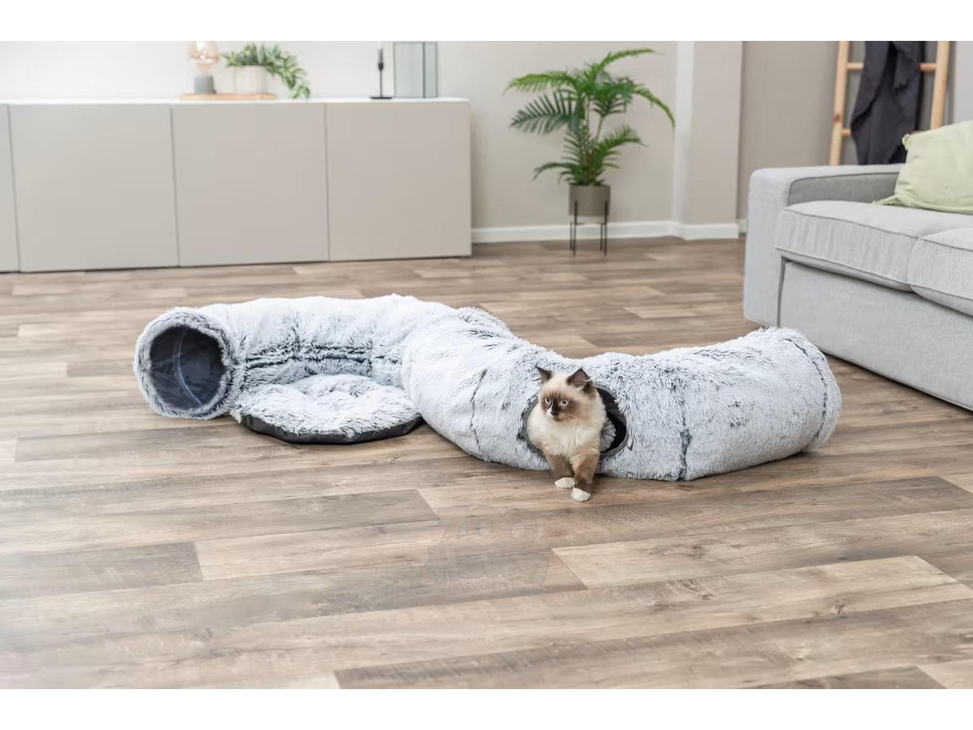 Kattetunnel/Seng Harvey Grå Ø25x160cm – Kombinert lek og hvileplass