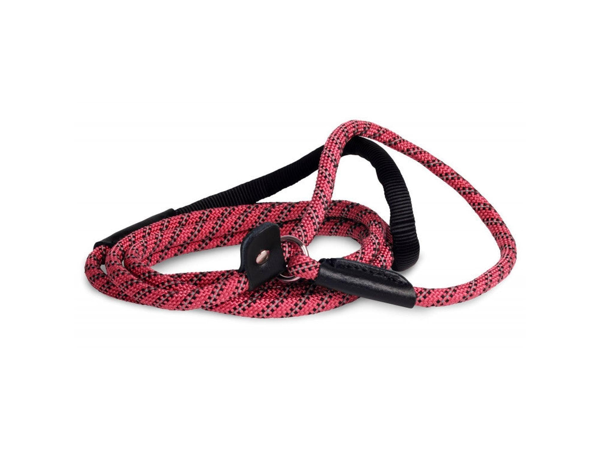 Rødt Kennel Equip retrieverkobbel med refleksdetaljer, rundsydd design og polstret håndtak.